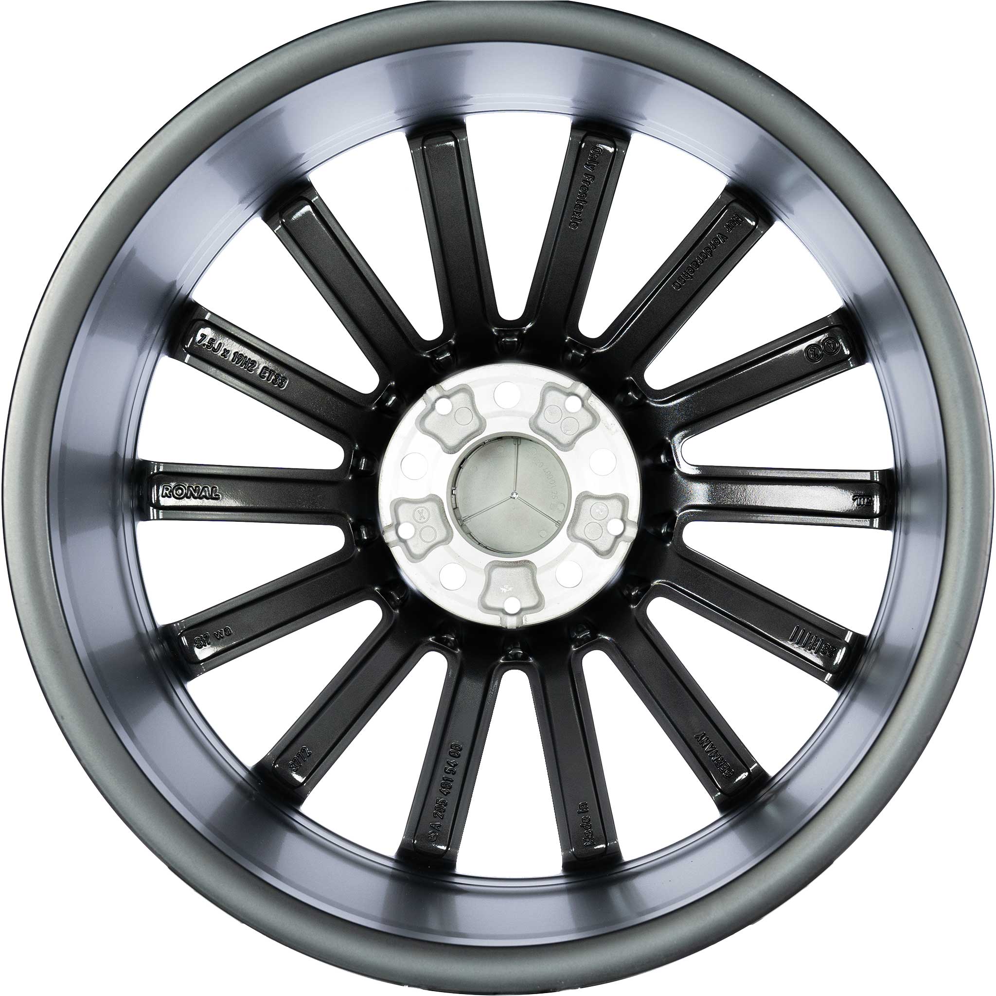 AMG 14 Spoke [205-19] Matt Black with High Sheen Rim Edge Alloy Wheel Product Image #3