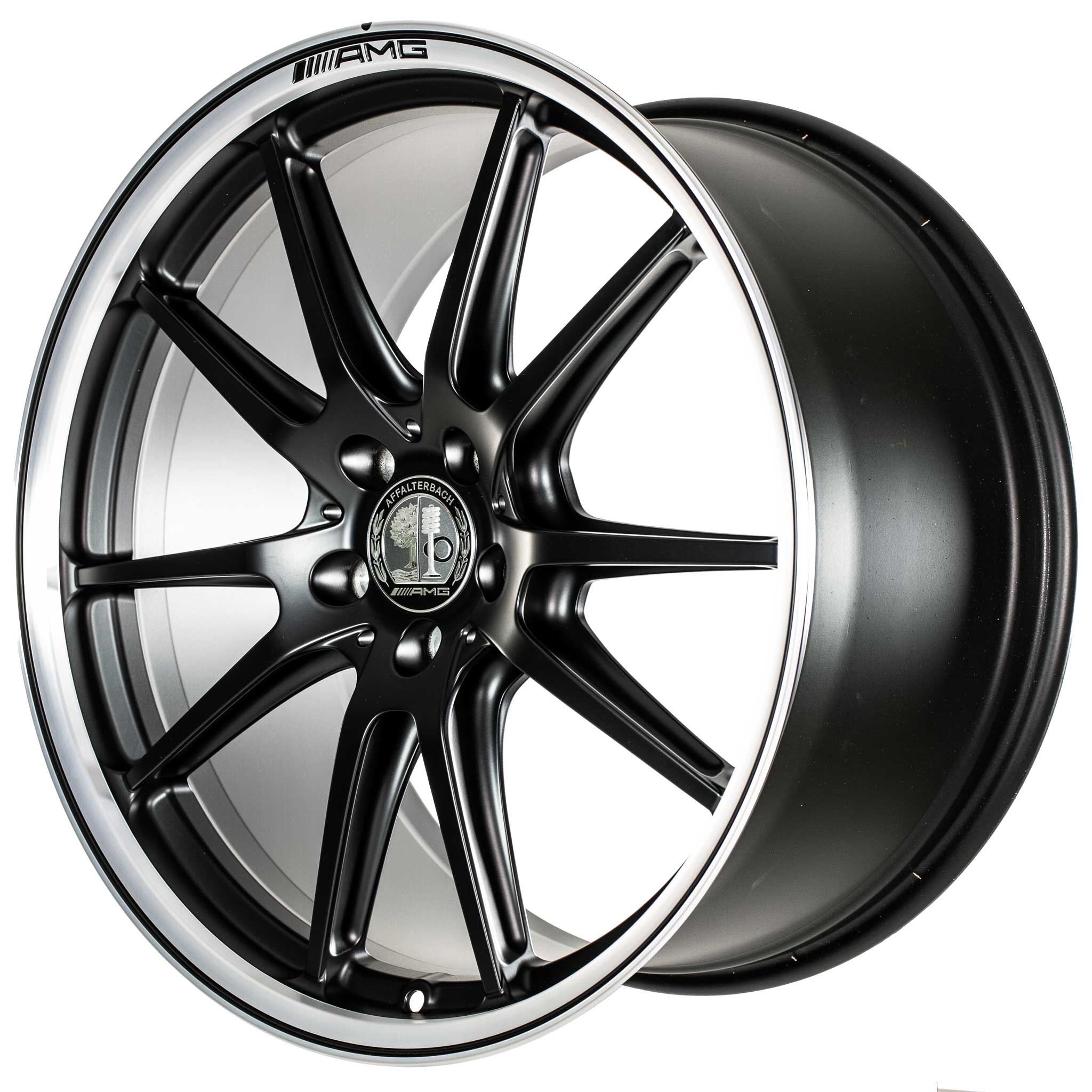 AMG 5 Twin Spoke [205-19] Matt Black with High Sheen Rim Edge (Forged) Alloy Wheel Product Image #2