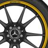AMG 5 Twin Spoke [205-19] Matt Black with Yellow Rim Edge (Forged) Wheel Img 2