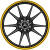 AMG 5 Twin Spoke [205-19] Matt Black with Yellow Rim Edge (Forged) Wheel Img 1