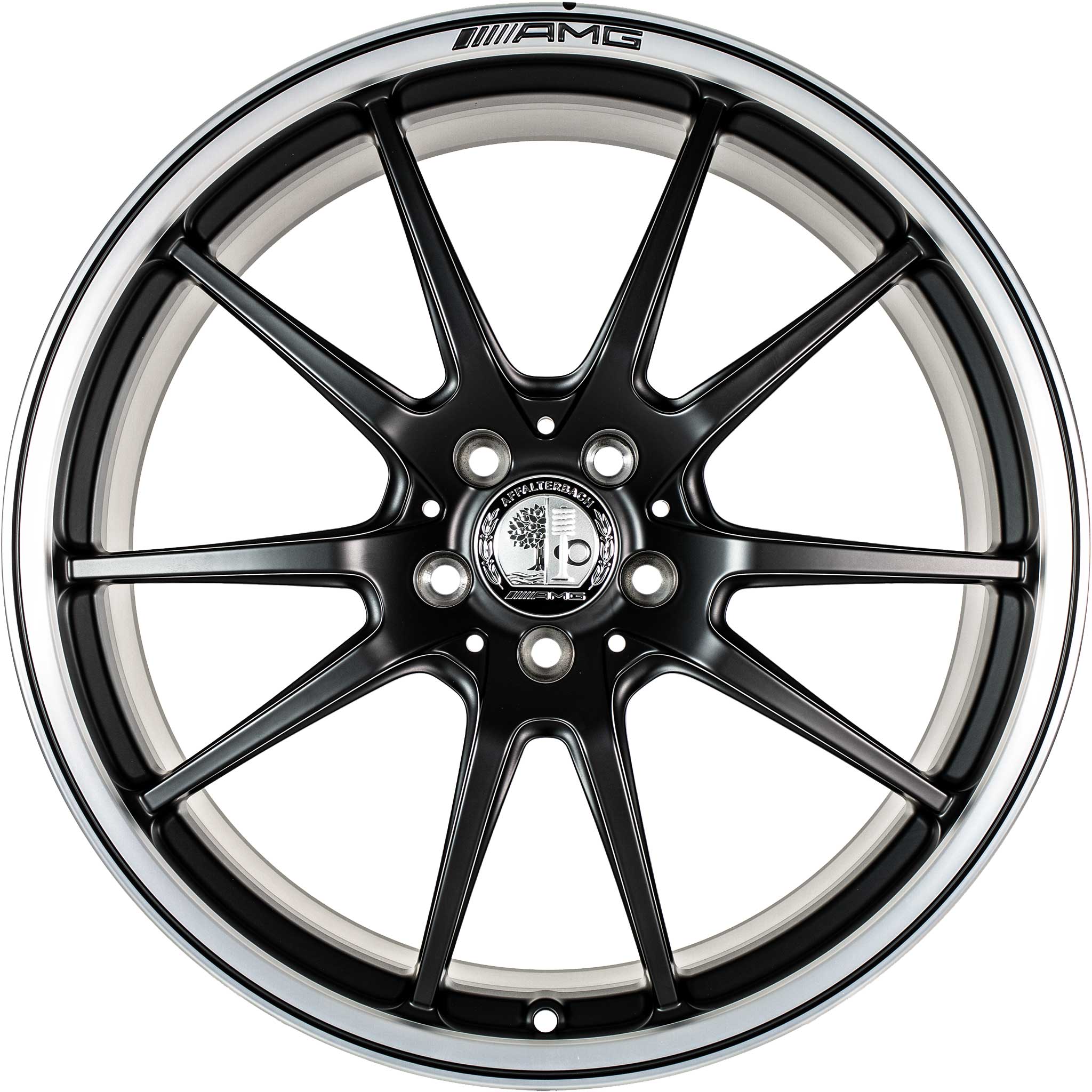AMG 5 Twin Spoke [205-20] Matt Black with High Sheen Rim Edge (Forged) Alloy Wheel Product Image #1