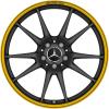 AMG 5 Twin Spoke [205-20] Matt Black with Yellow Rim Edge (Forged) Wheel Img 1
