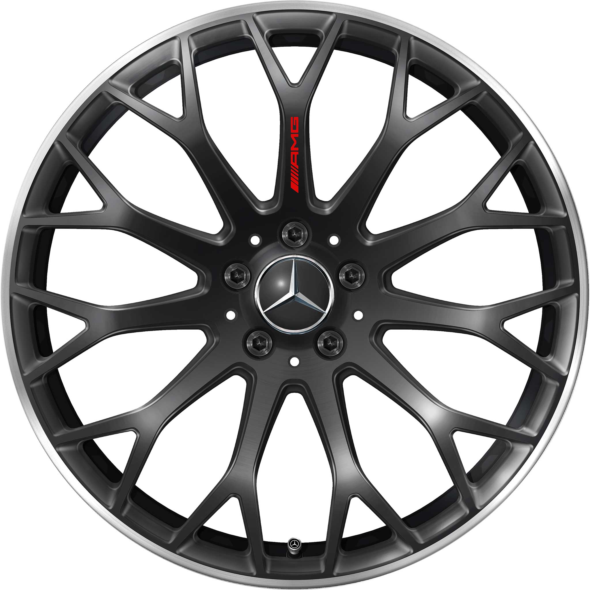 AMG Cross Spoke [206-20] Matt Black with High Sheen Rim Edge Alloy Wheel Product Image #1