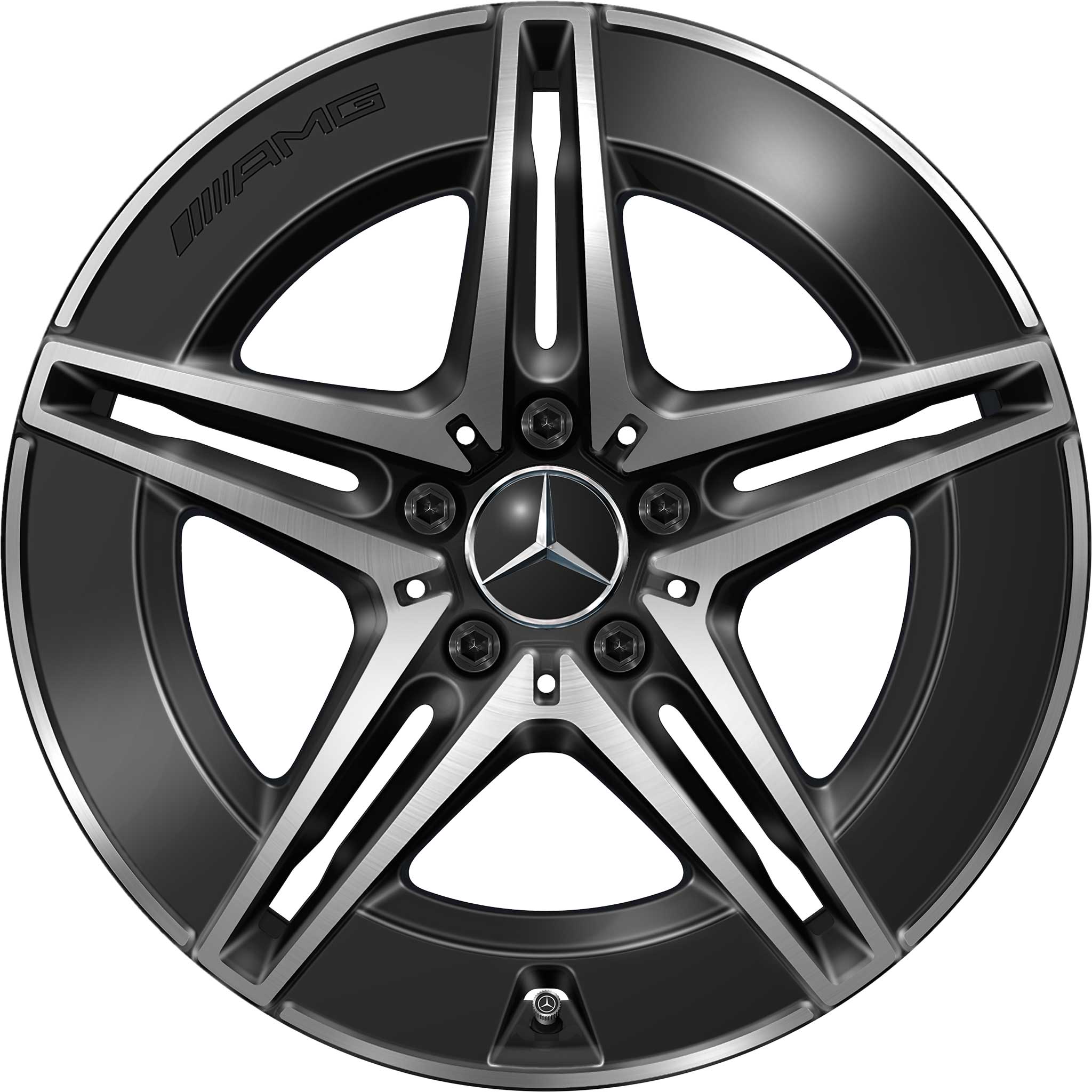 Mercedes 5 Twin Spoke [206-18] Gloss Back with High Sheen Alloy Wheel Product Image #1