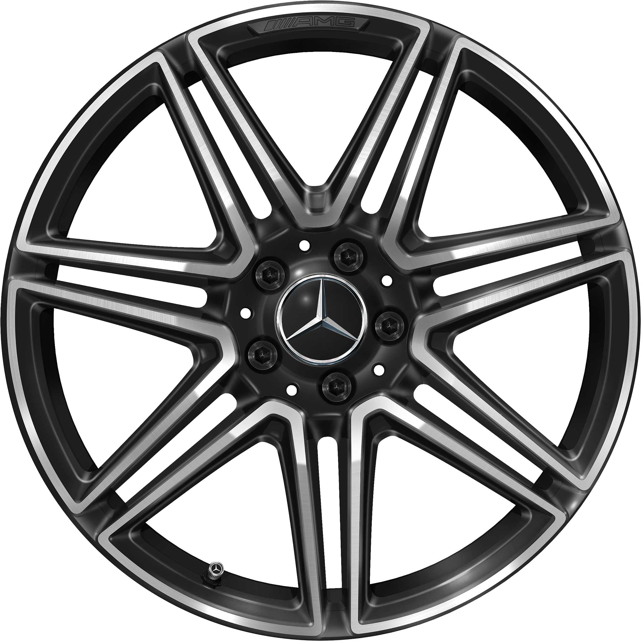 Mercedes 7 Twin Spoke [206-19] Gloss Back with High Sheen Alloy Wheel Product Image #1