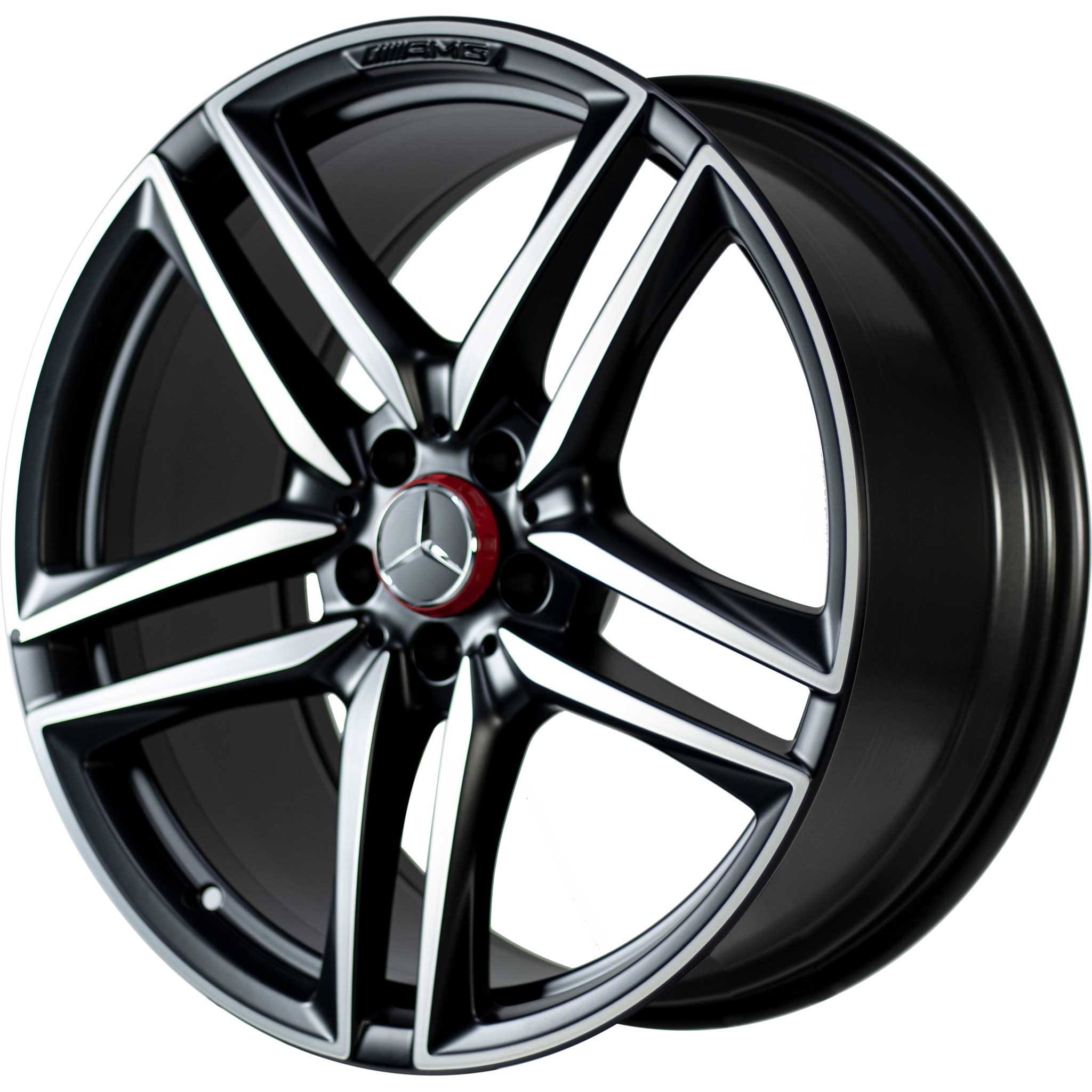 Mercedes 5 Twin Spoke [213-20] Matt Black with High Sheen Alloy Wheel Product Image #2