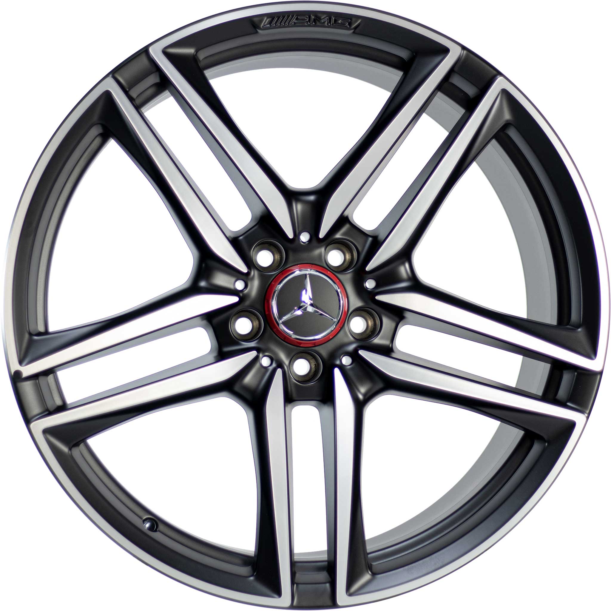 Mercedes 5 Twin Spoke [213-20] Matt Black with High Sheen Alloy Wheel Product Image #1
