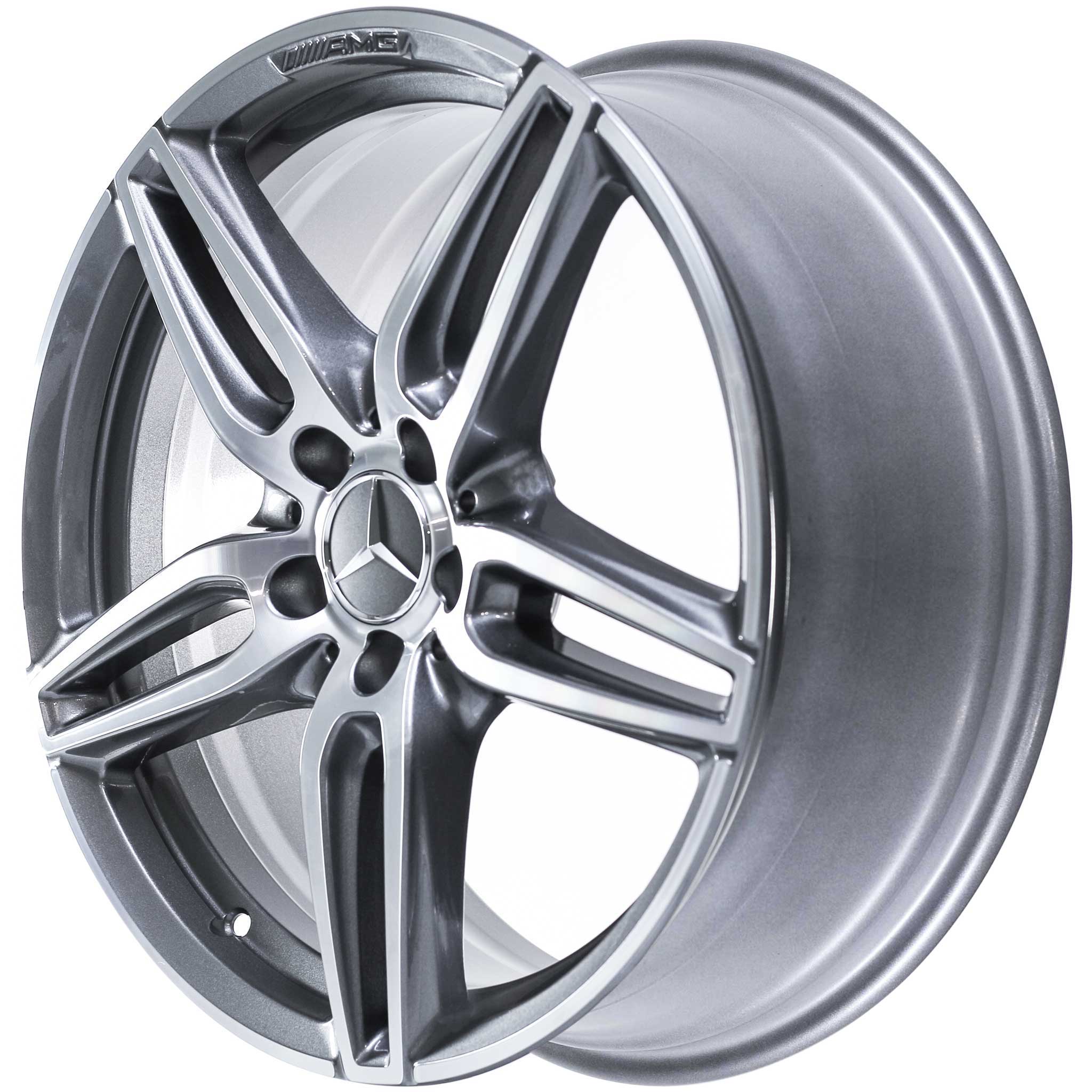 Mercedes 5 Twin Spoke [213-19] Himalaya Grey with High Sheen Alloy Wheel Product Image #2