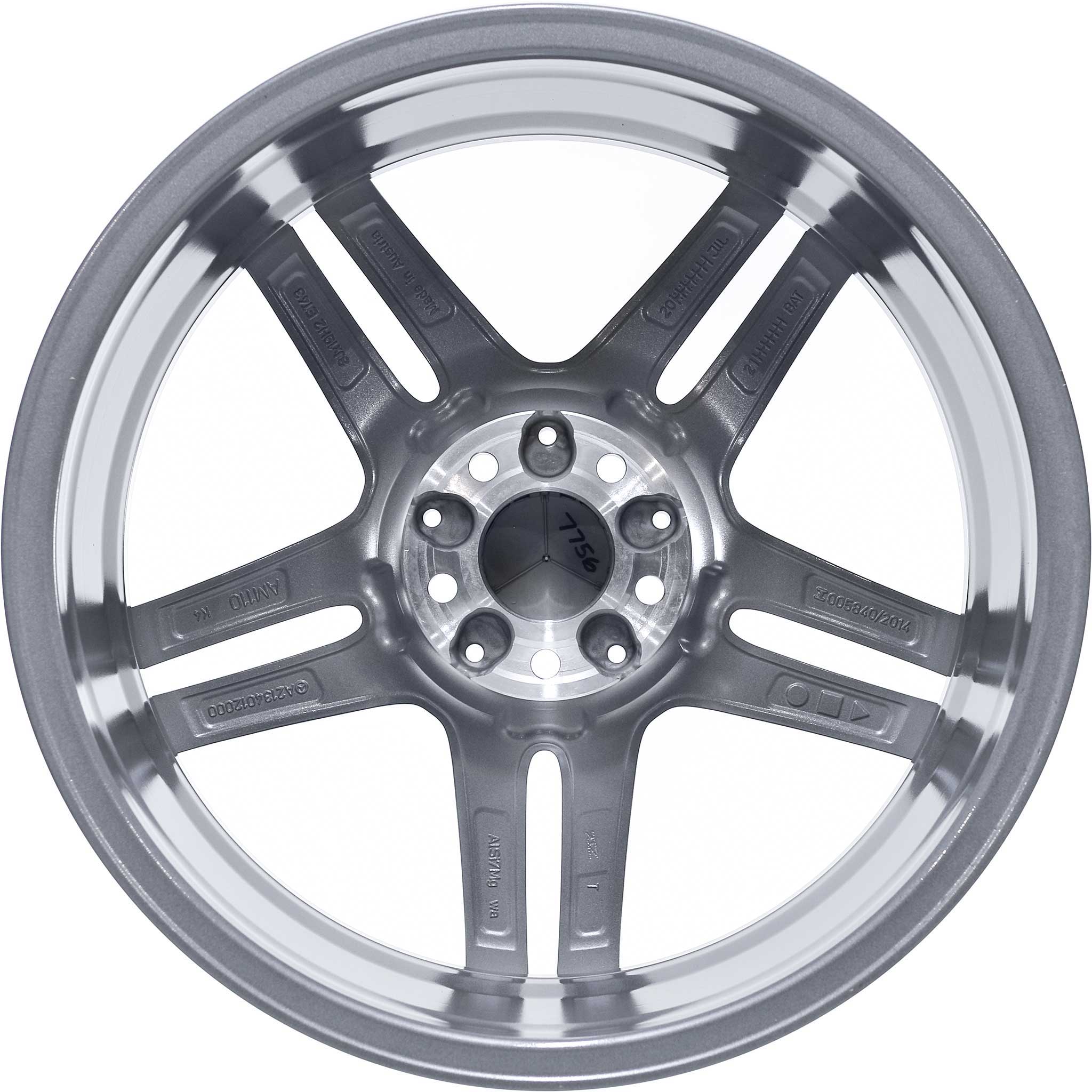 Mercedes 5 Twin Spoke [213-19] Himalaya Grey with High Sheen Alloy Wheel Product Image #3
