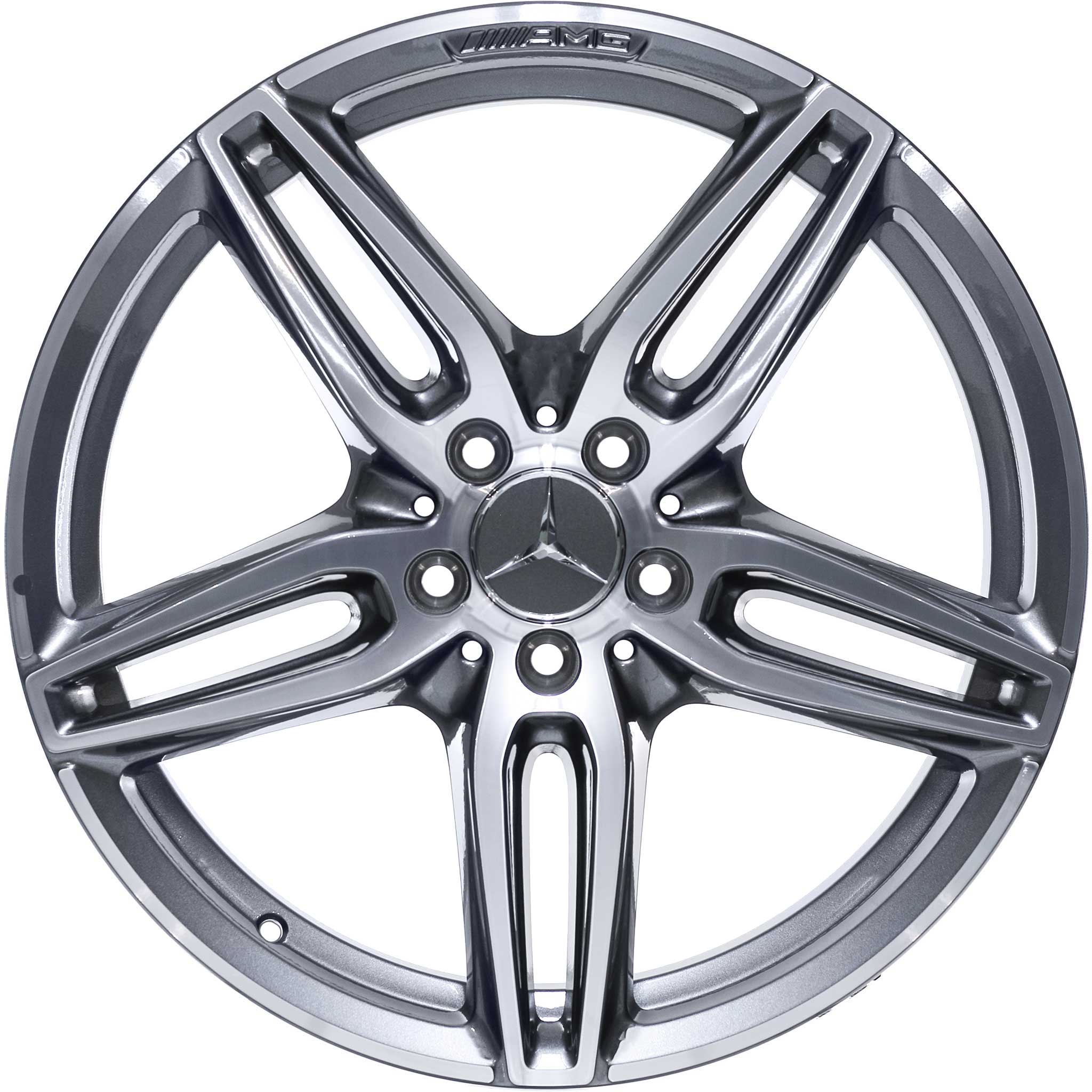 Mercedes 5 Twin Spoke [213-19] Himalaya Grey with High Sheen Alloy Wheel Product Image #1