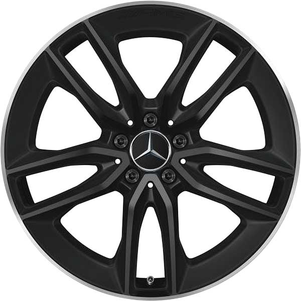 Mercedes 5 Double Spoke [213-20] Matt Black with High Sheen Rim Edge Alloy Wheel Product Image #1