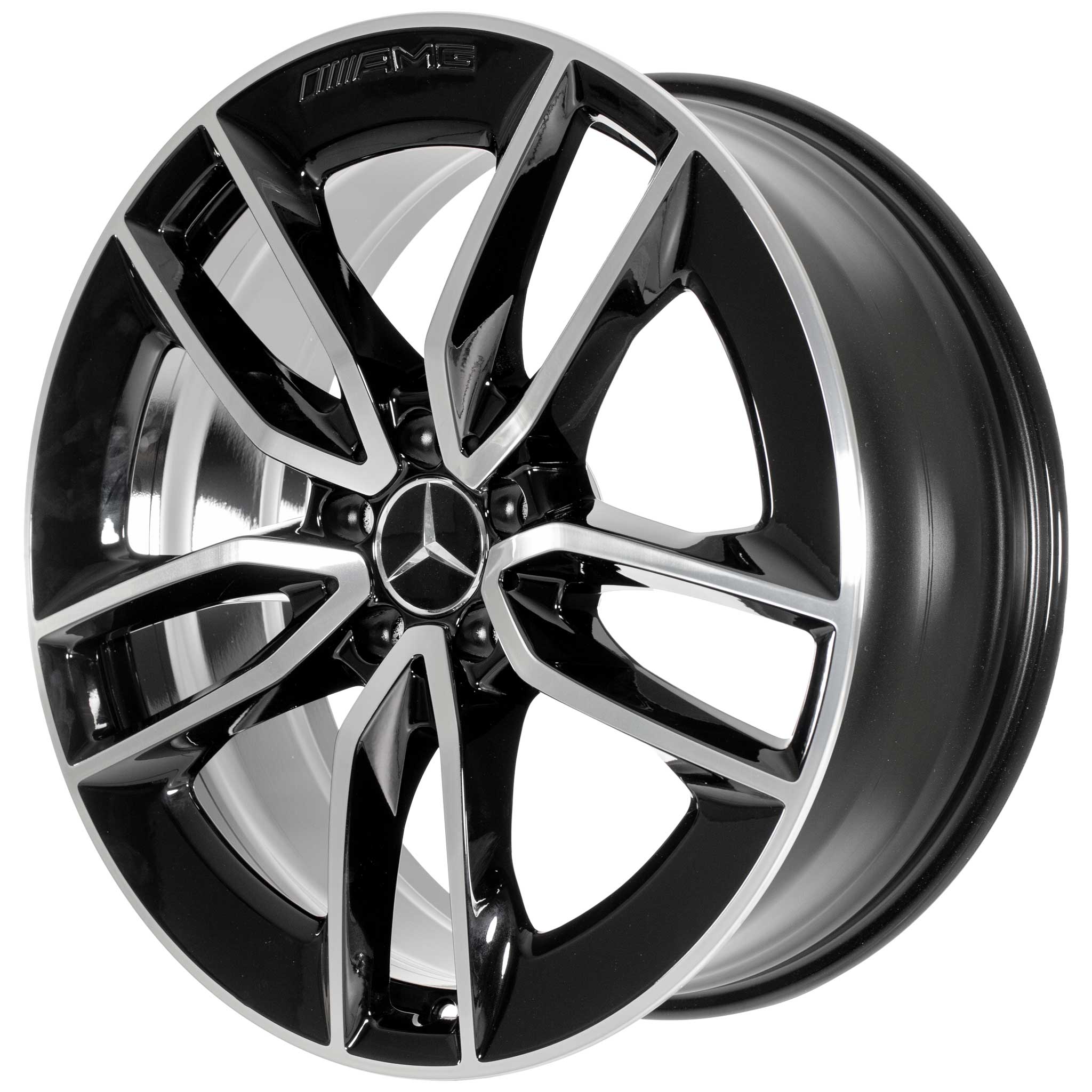Mercedes 5 Double Spoke [213-20] Gloss Back with High Sheen Alloy Wheel Product Image #2