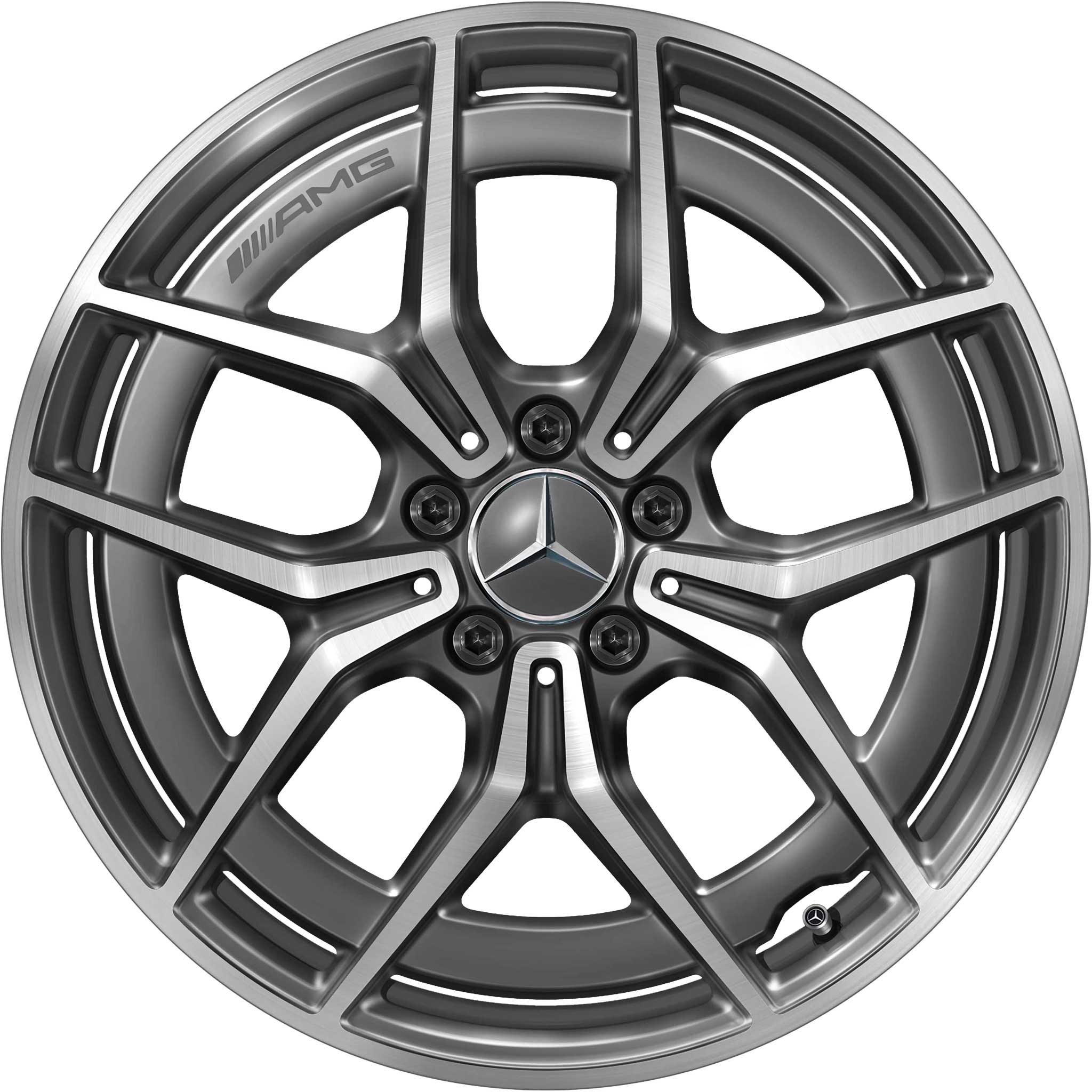 Mercedes 5 Double Spoke [213-19] Tantalite Grey with High Sheen Alloy Wheel Product Image #1