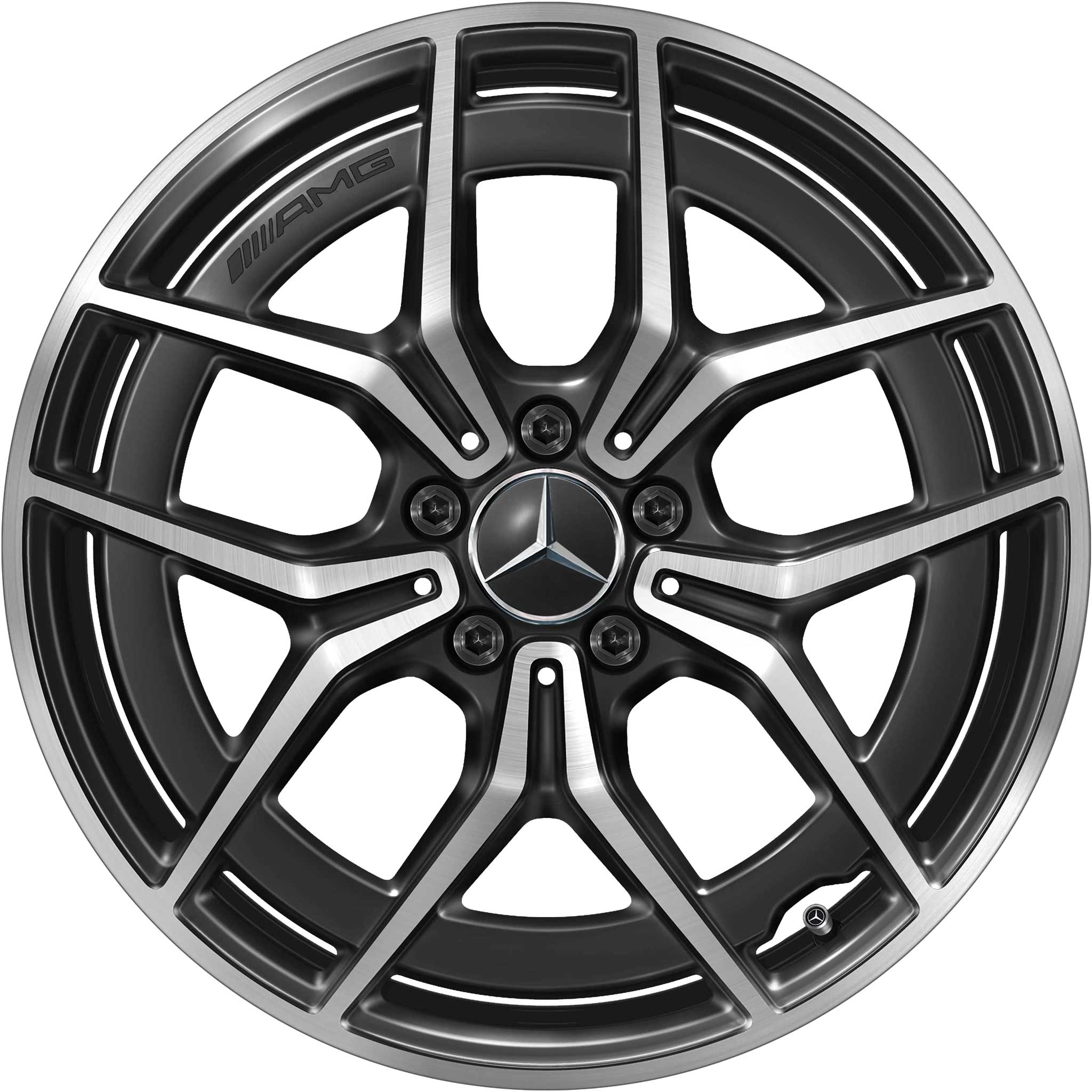 Mercedes 5 Double Spoke [213-19] Gloss Back with High Sheen Alloy Wheel Product Image #1