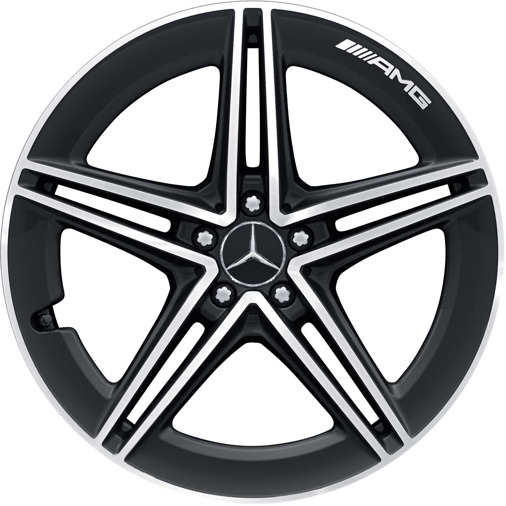 AMG 5 Double Spoke [213-20] Matt Black with High Sheen Alloy Wheel Product Image #1