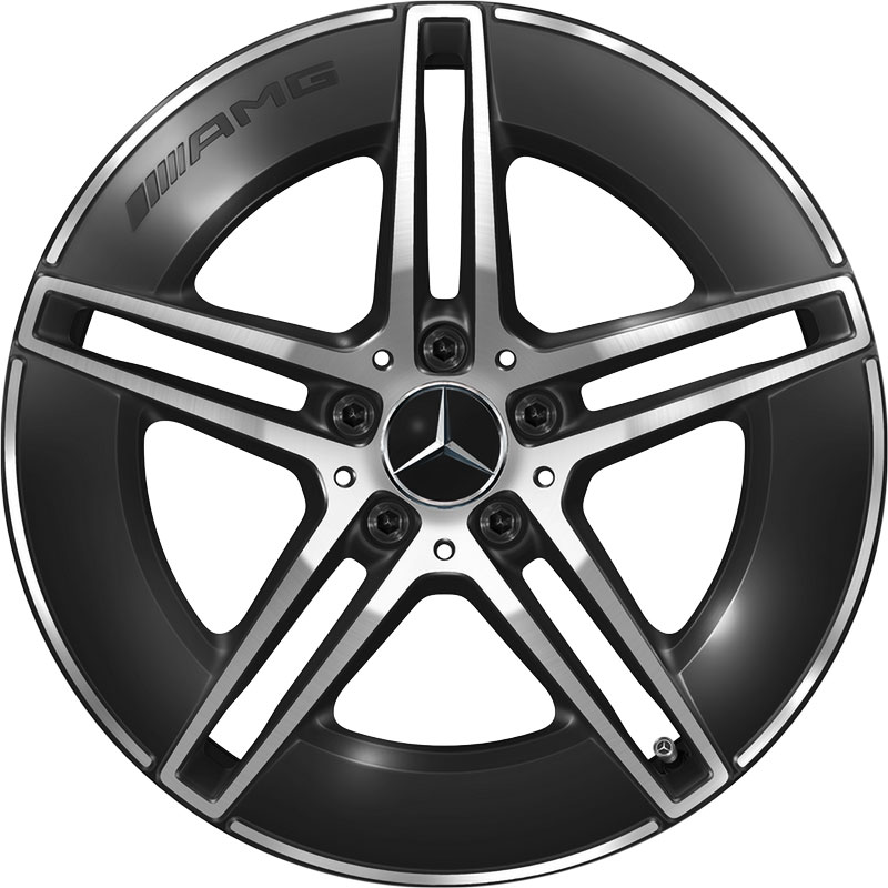 AMG 5 Twin Spoke [214-19] Gloss Back with High Sheen Alloy Wheel Product Image #1