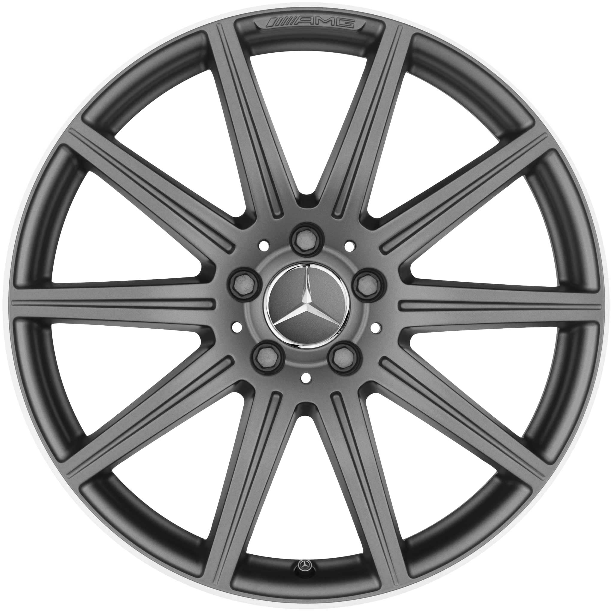 AMG 10 Spoke [218-19] Matt Himalaya Grey with High Sheen Rim Edge Alloy Wheel Product Image #1