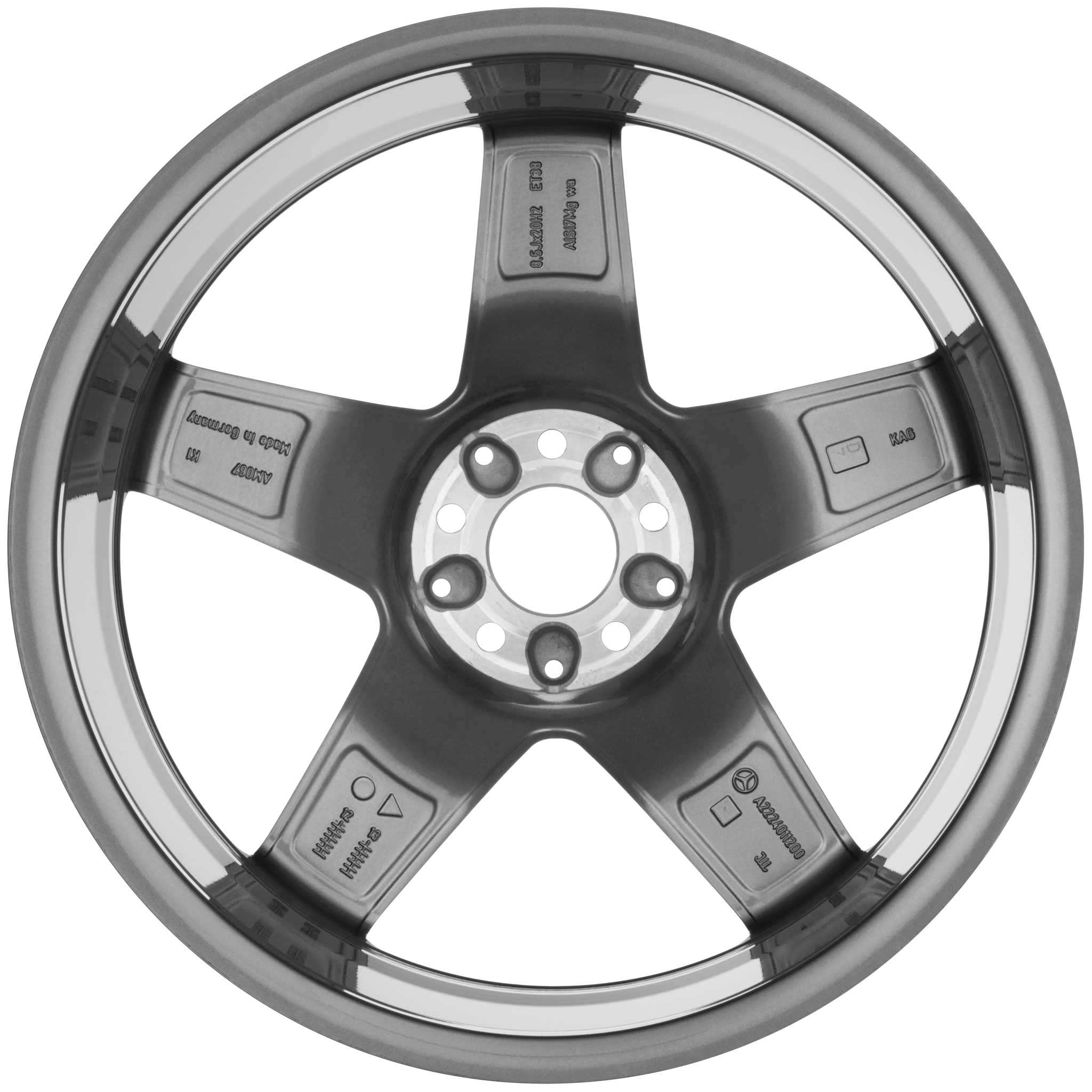 AMG 5 Spoke [222-20] Himalaya Grey with High Sheen Alloy Wheel Product Image #3
