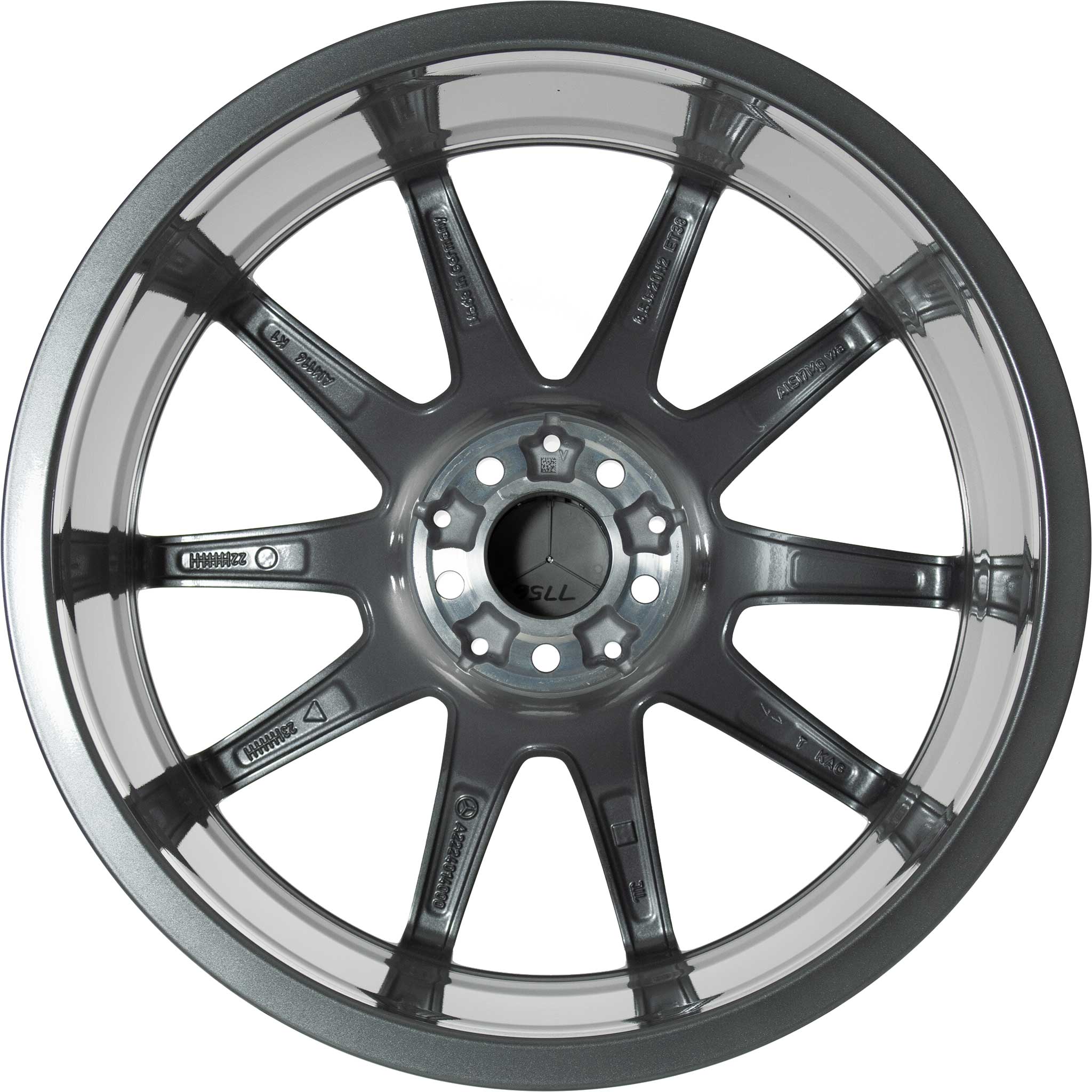 AMG 10 Spoke [222-20] Himalaya Grey with High Sheen Alloy Wheel Product Image #3