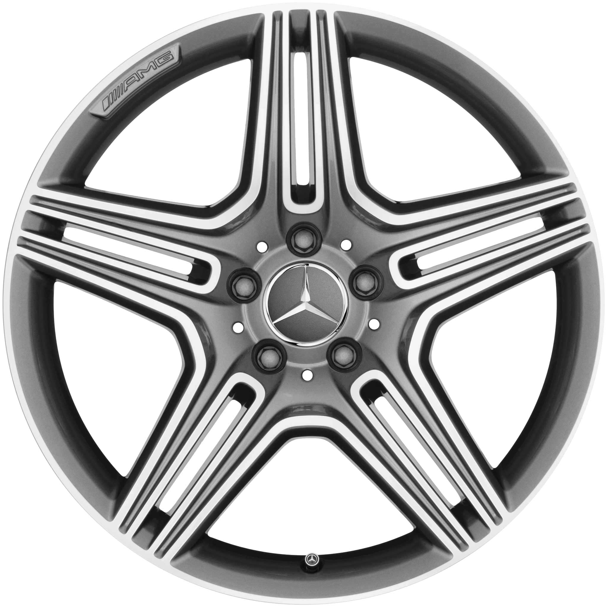AMG 5 Twin Spoke [231-19] Himalaya Grey with High Sheen Alloy Wheel Product Image #1