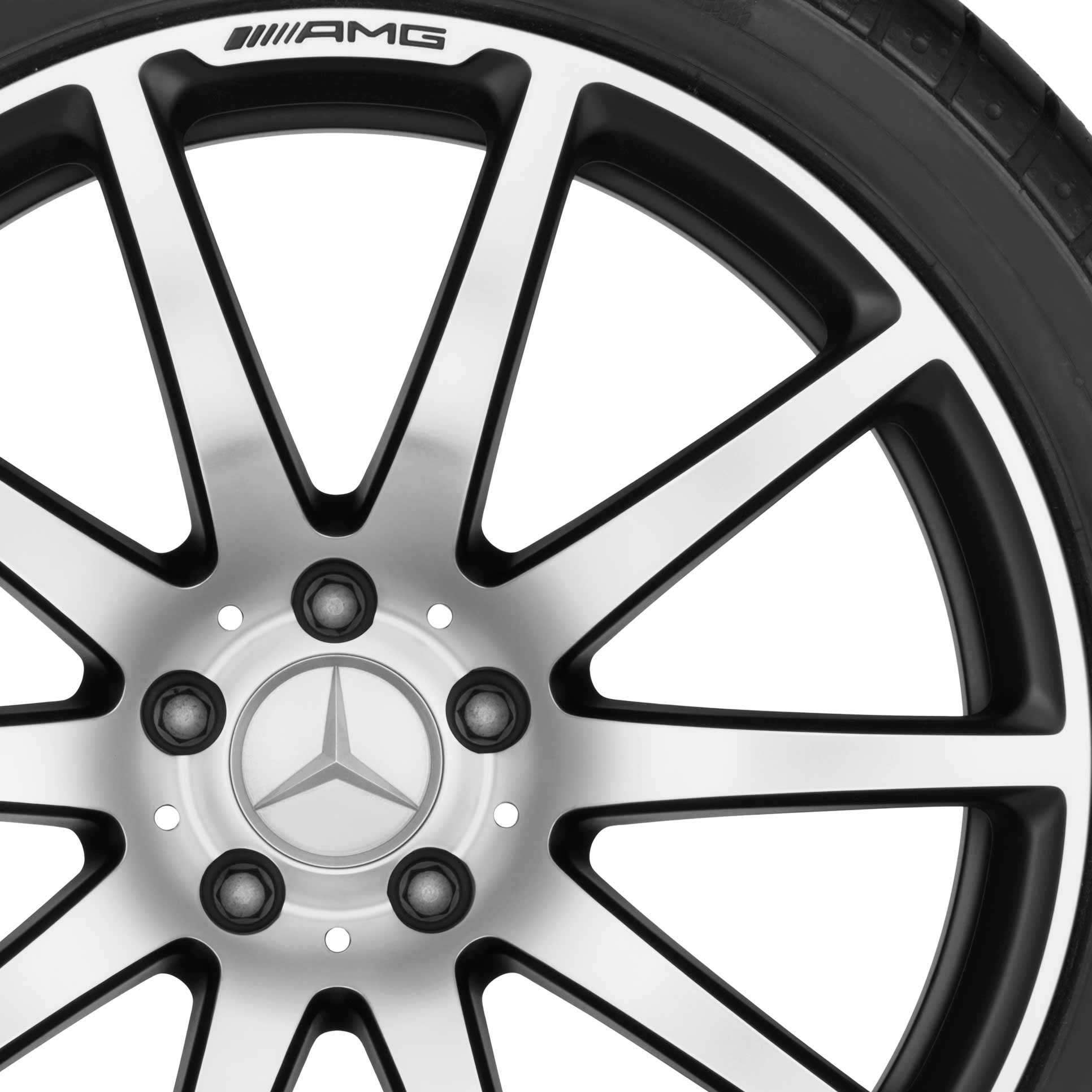 AMG 10 Spoke [231-19] Matt Black with High Sheen Rim Edge (Forged) Alloy Wheel Product Image #2