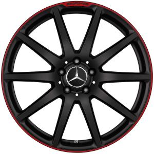 19" AMG 10 Spoke [231-19] Matt Black with Red Rim Edge (Forged) alloy wheel