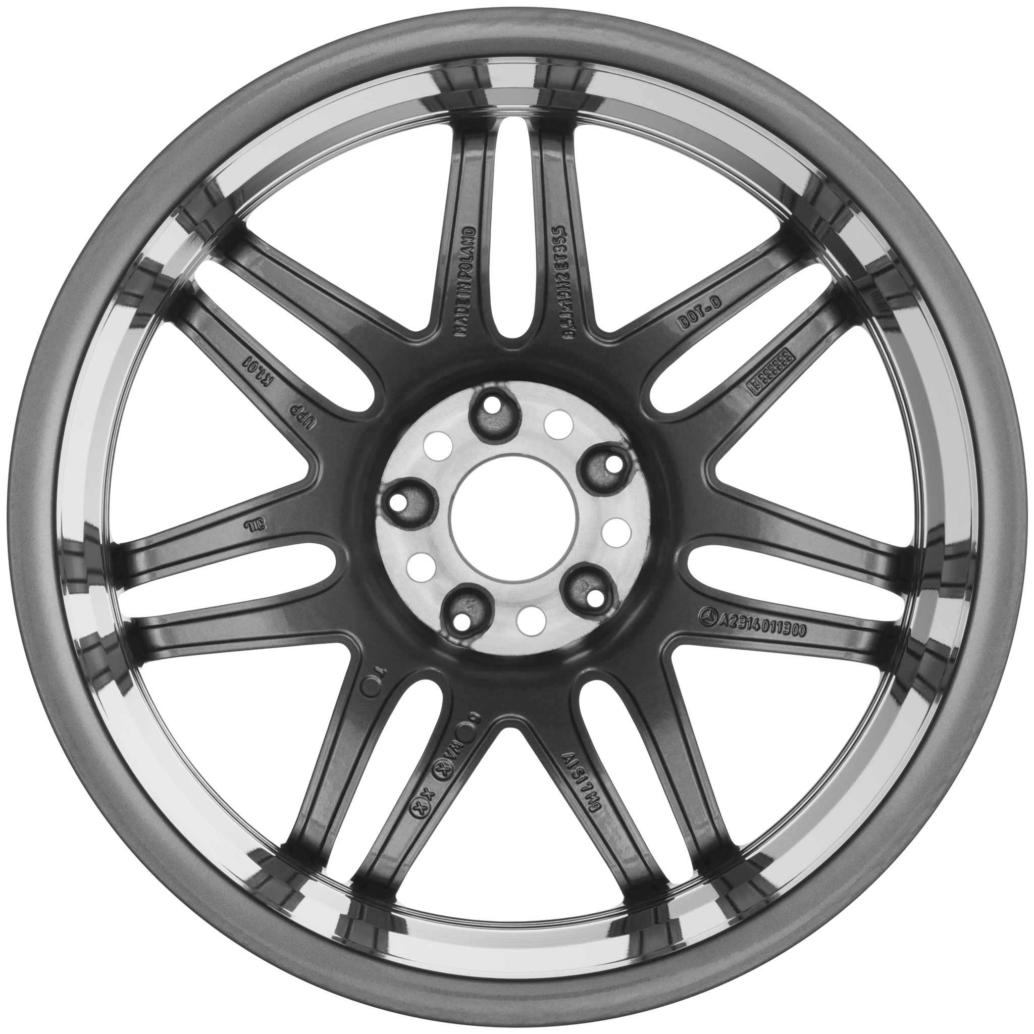 AMG 7 Twin Spoke [231-19] Himalaya Grey with High Sheen Alloy Wheel Product Image #3
