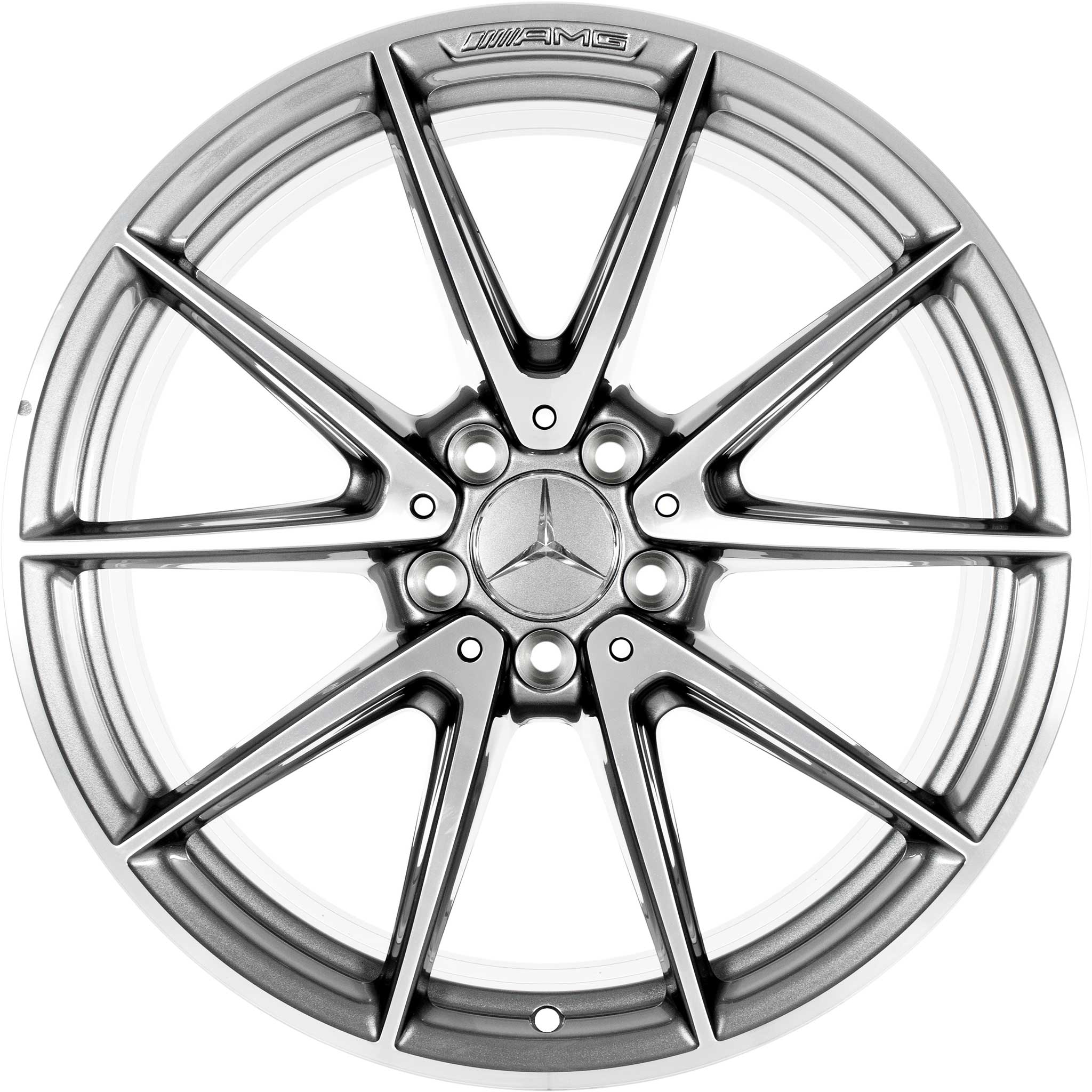 AMG 5 Twin Spoke [231-19] Himalaya Grey with High Sheen Alloy Wheel Product Image #1