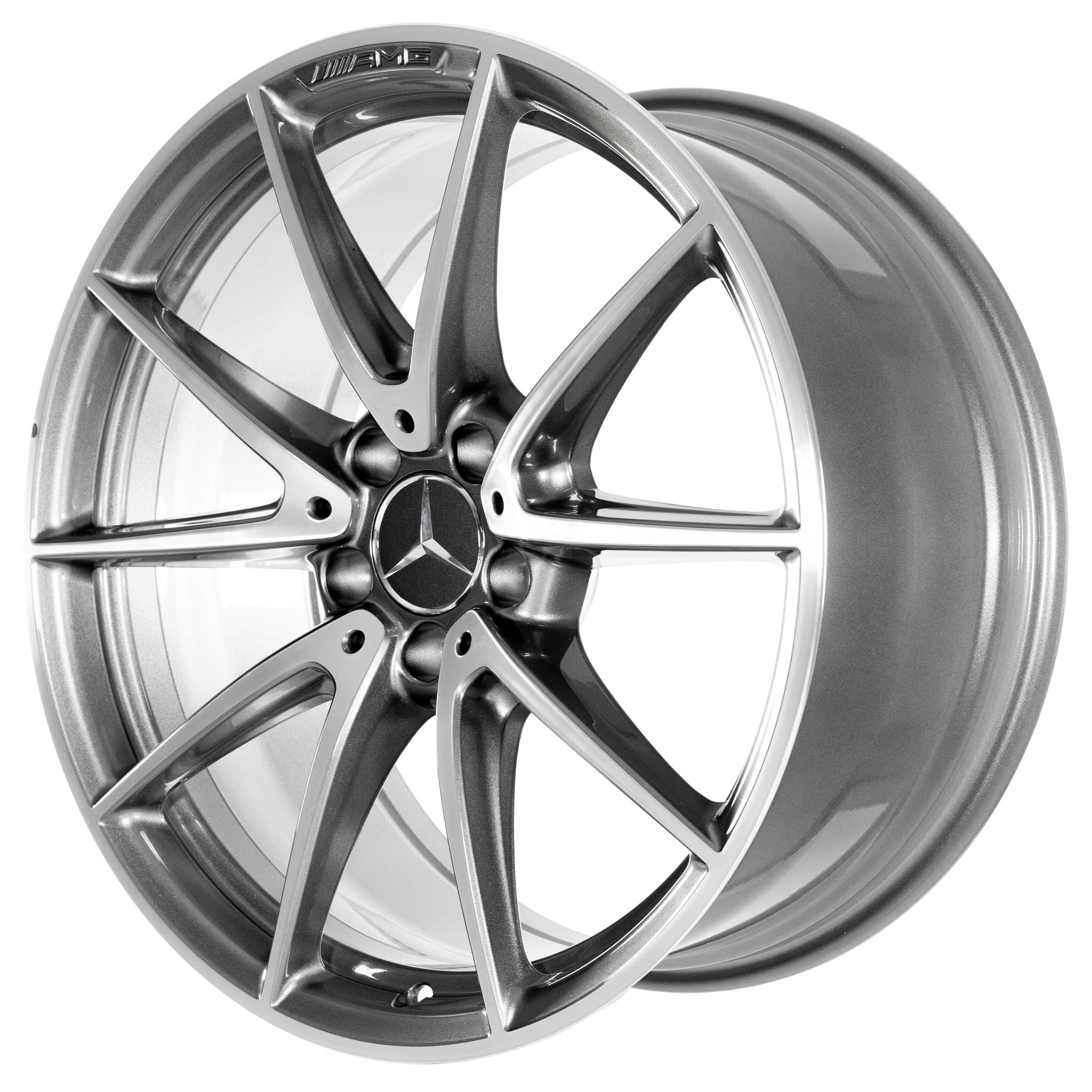 AMG 5 Twin Spoke [231-19] Himalaya Grey with High Sheen Alloy Wheel Product Image #2