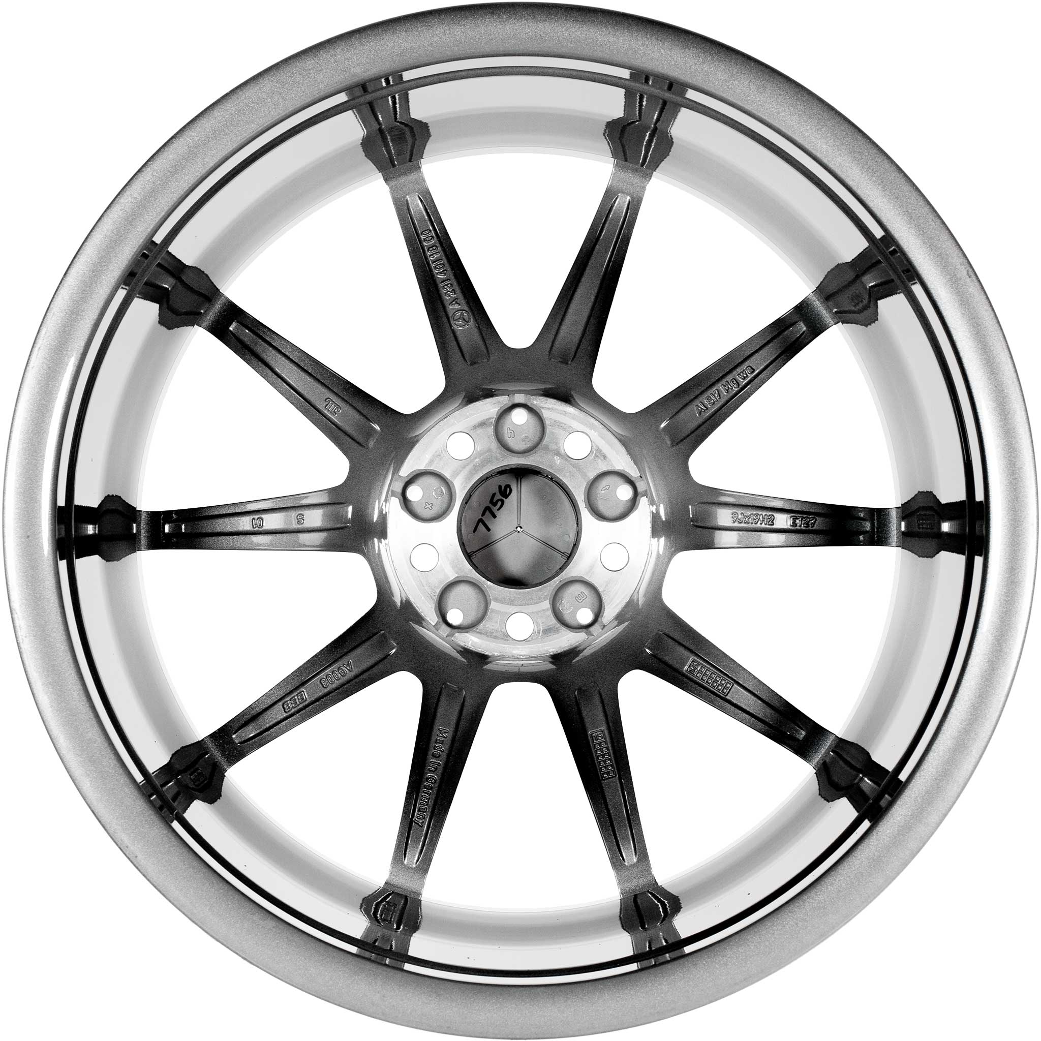 AMG 5 Twin Spoke [231-19] Himalaya Grey with High Sheen Alloy Wheel Product Image #3