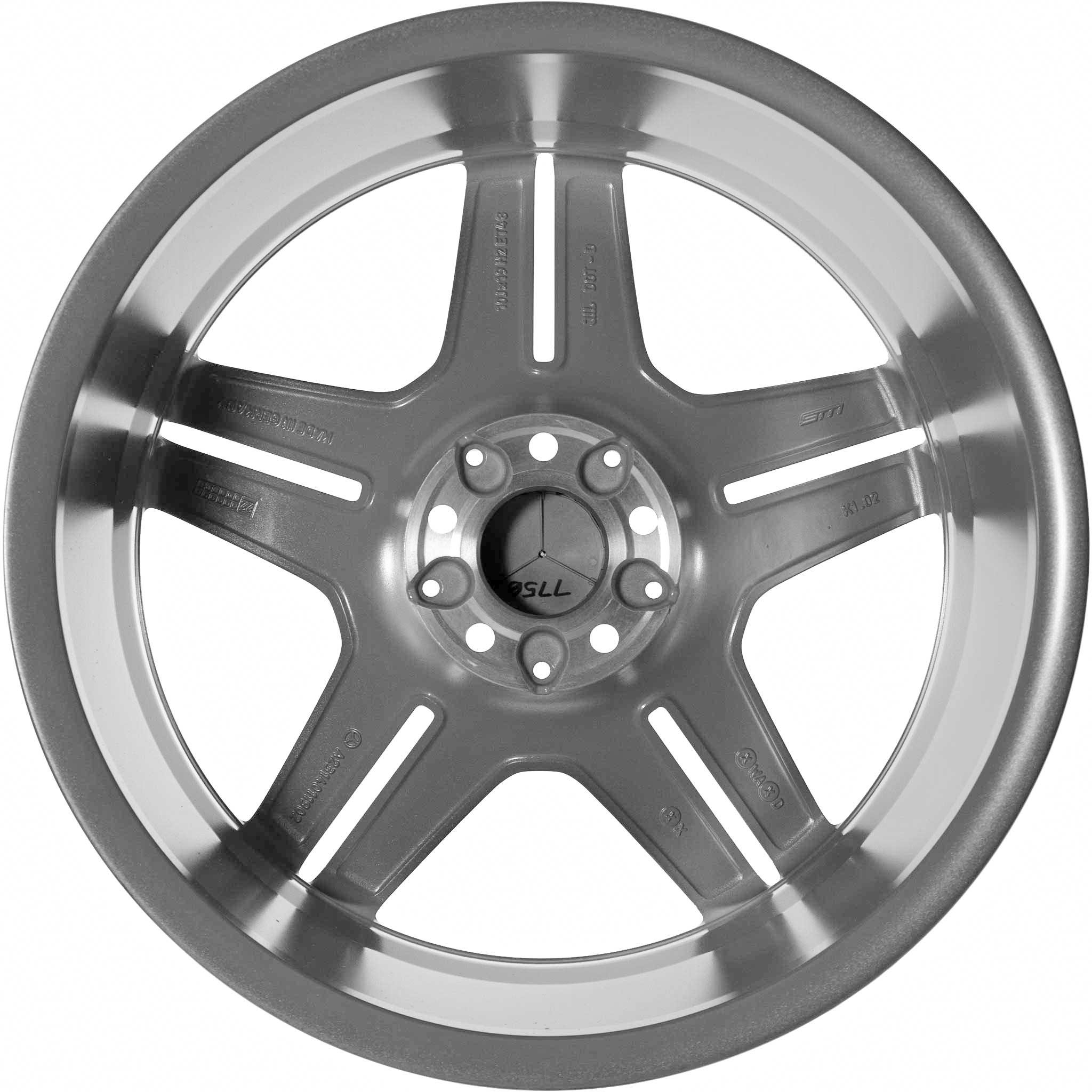 AMG 5 Twin Spoke [231-19] Himalaya Grey with High Sheen Alloy Wheel Product Image #3