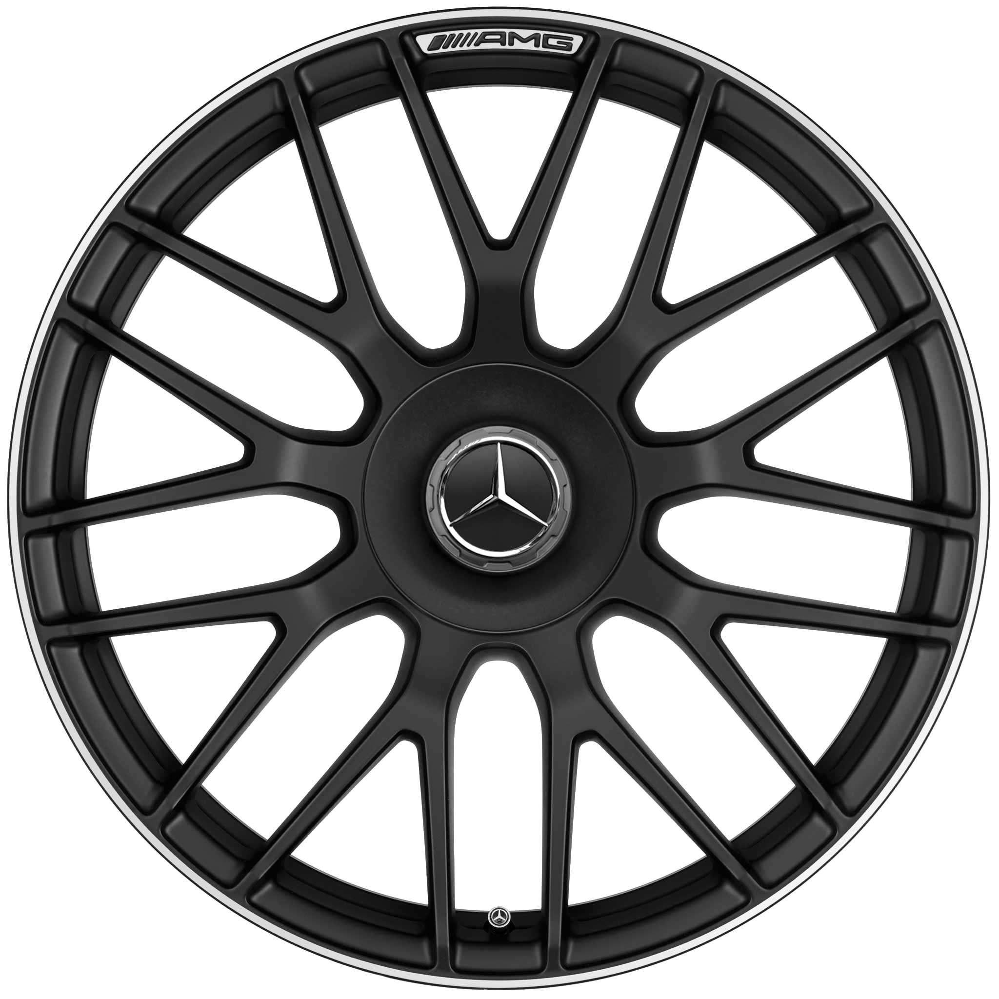 AMG Cross Spoke [231-19] Matt Black with High Sheen Rim Edge (Forged) Alloy Wheel Product Image #1