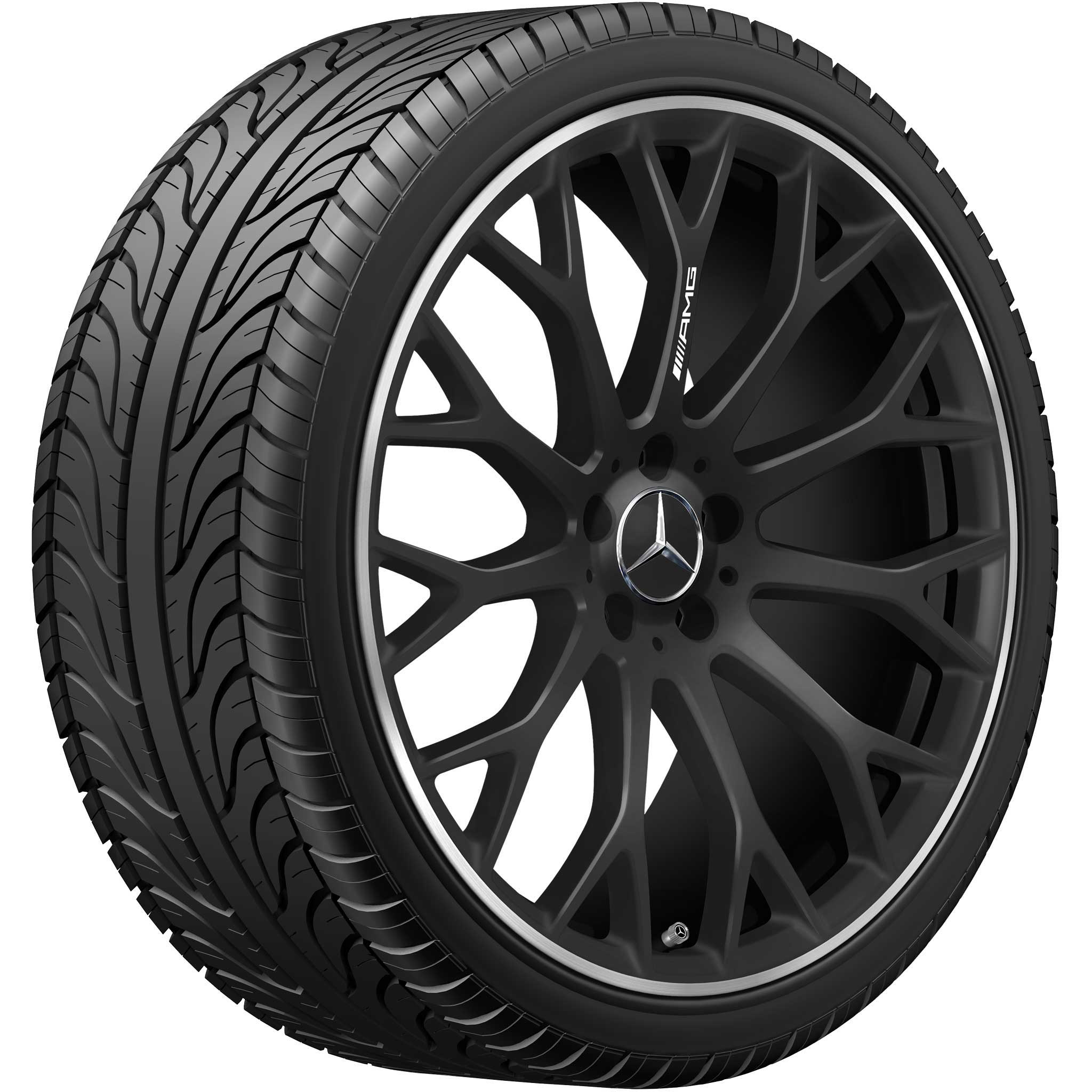 AMG Cross Spoke [232-21] Matt Black with High Sheen Rim Edge Alloy Wheel Product Image #2