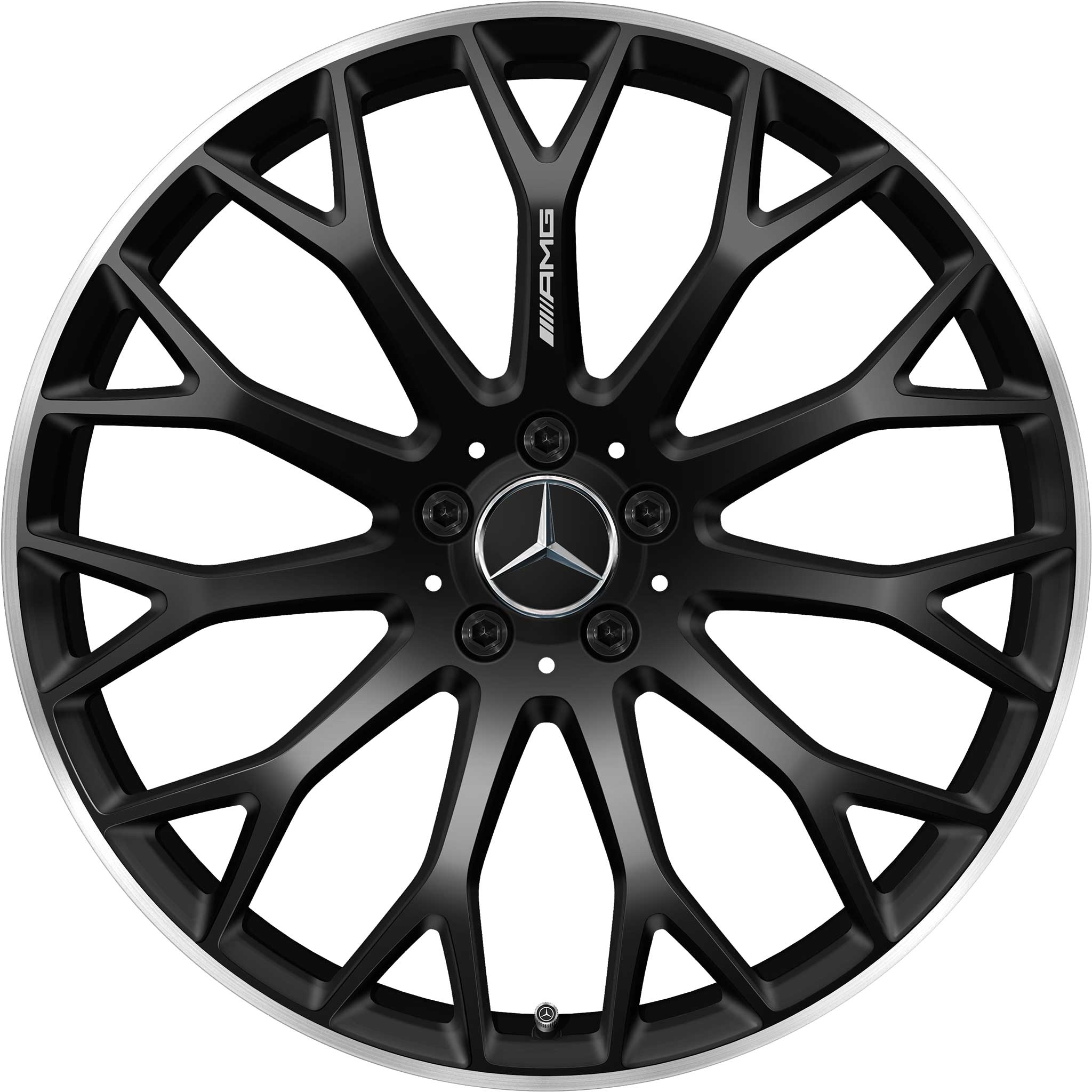 AMG Cross Spoke [232-21] Matt Black with High Sheen Rim Edge Alloy Wheel Product Image #1