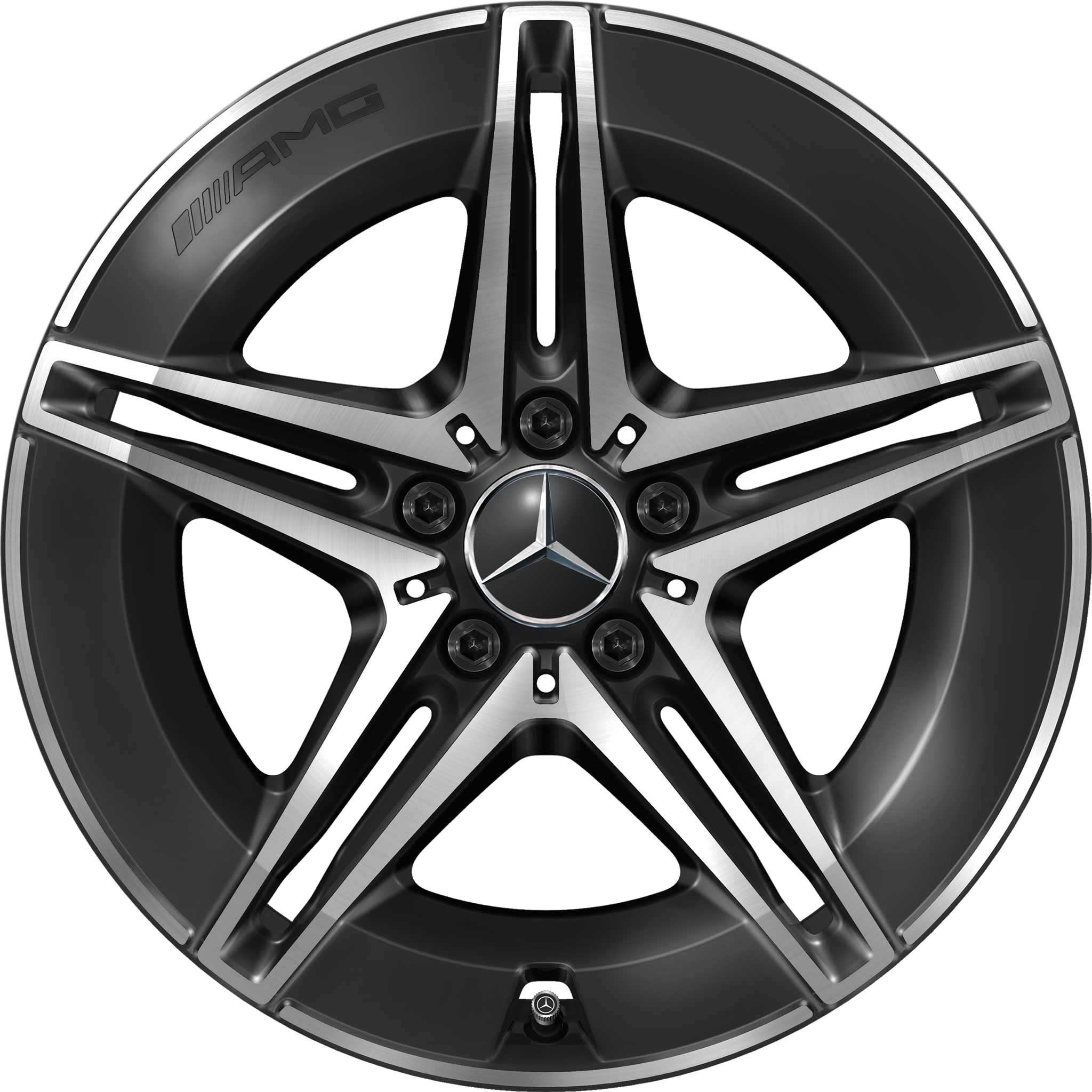 AMG 5 Double Spoke [243-18] Gloss Back with High Sheen Alloy Wheel Product Image #1