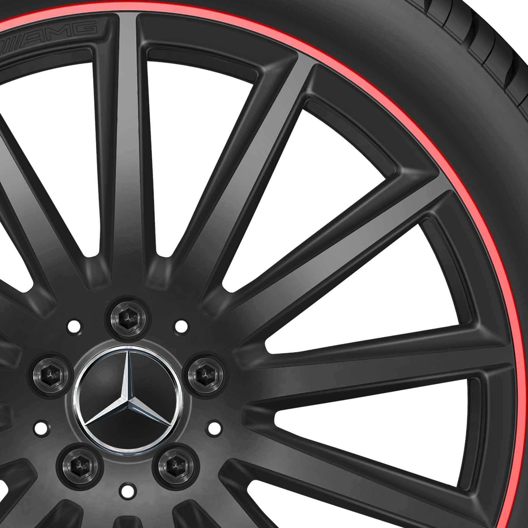 AMG Multispoke [247-20] Gloss Black with Ember Red Rim Edge Alloy Wheel Product Image #2