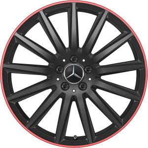 AMG Multispoke [247-20] Gloss Black with Ember Red Rim Edge Alloy Wheel - Sizes 20in