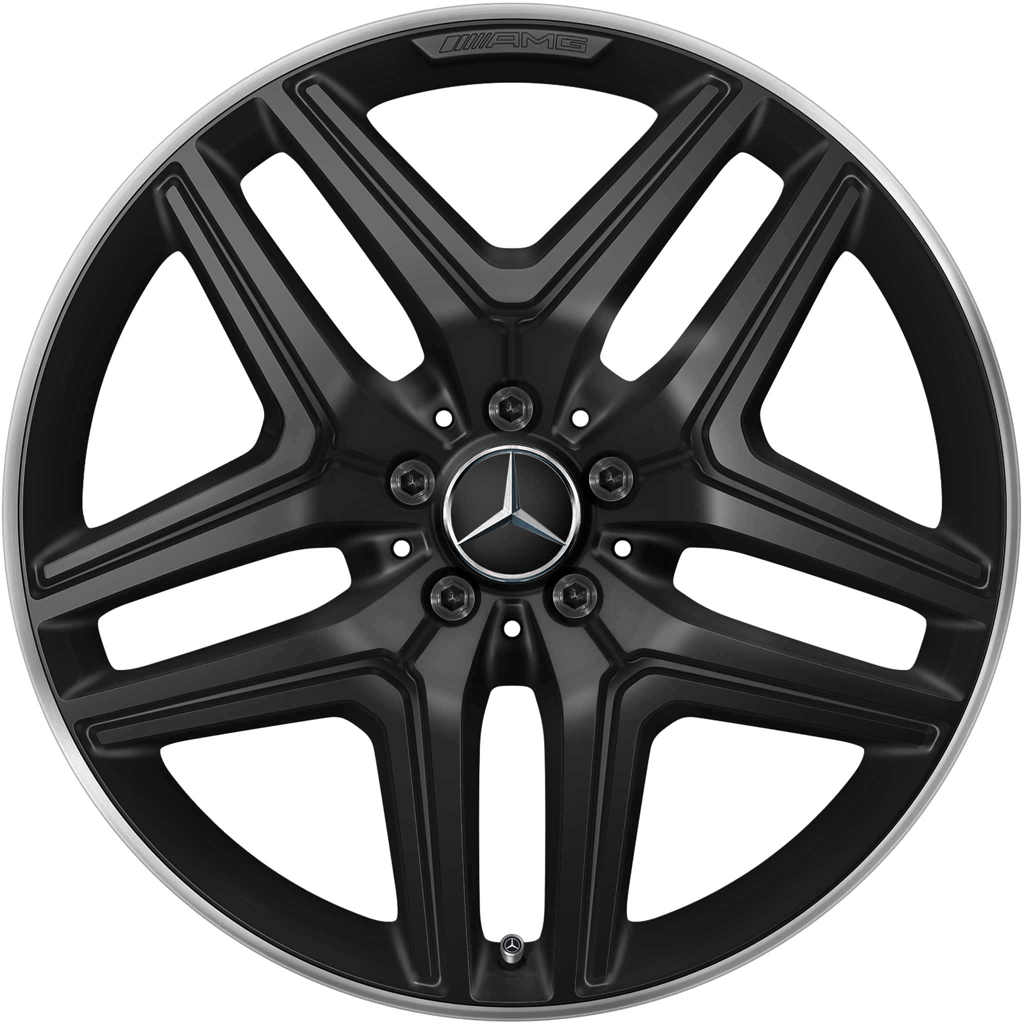 AMG 5 Twin Spoke [247-20] Matt Black with High Sheen Rim Edge Alloy Wheel Product Image #1