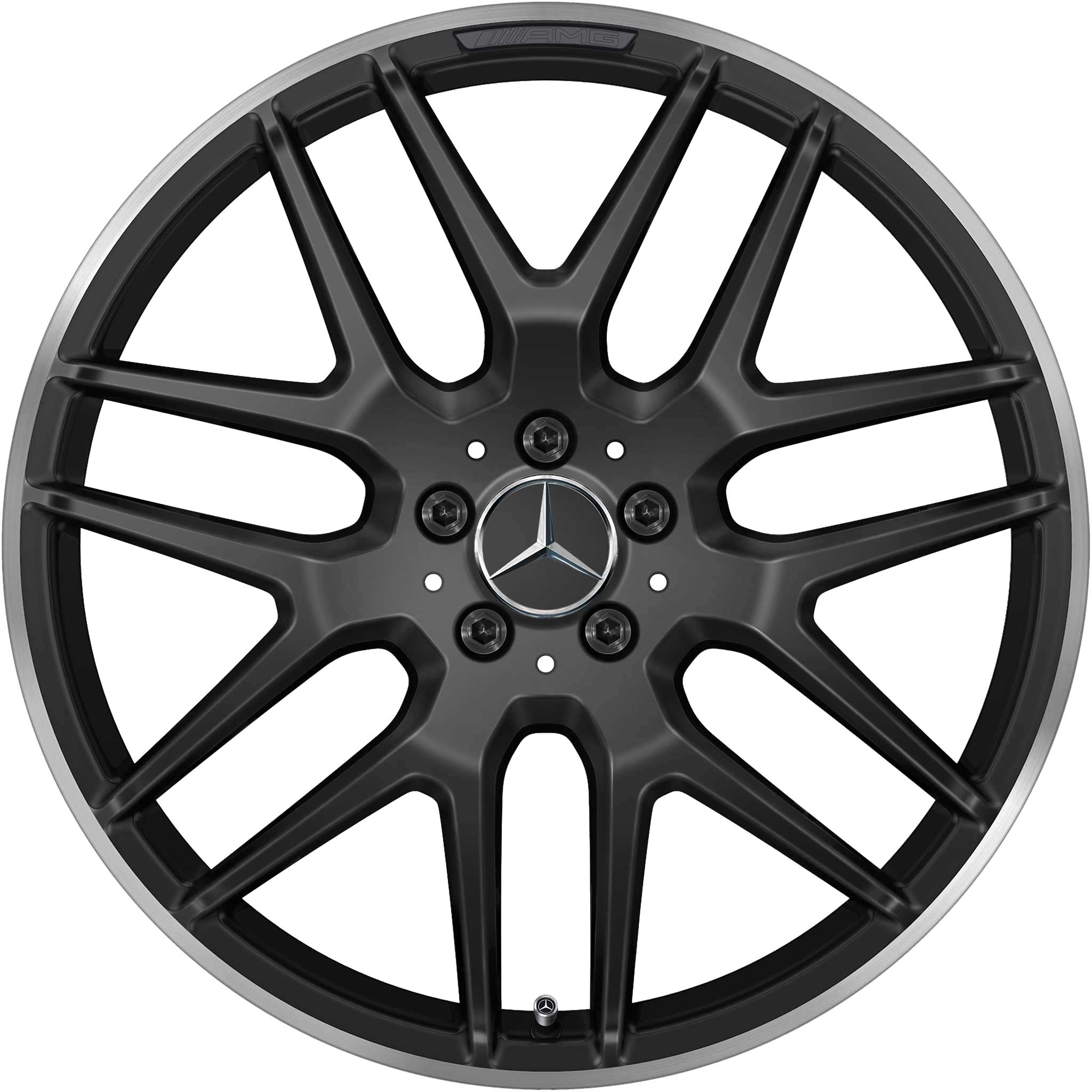 AMG Cross Spoke [247-21] Matt Black with High Sheen Rim Edge Alloy Wheel Product Image #1