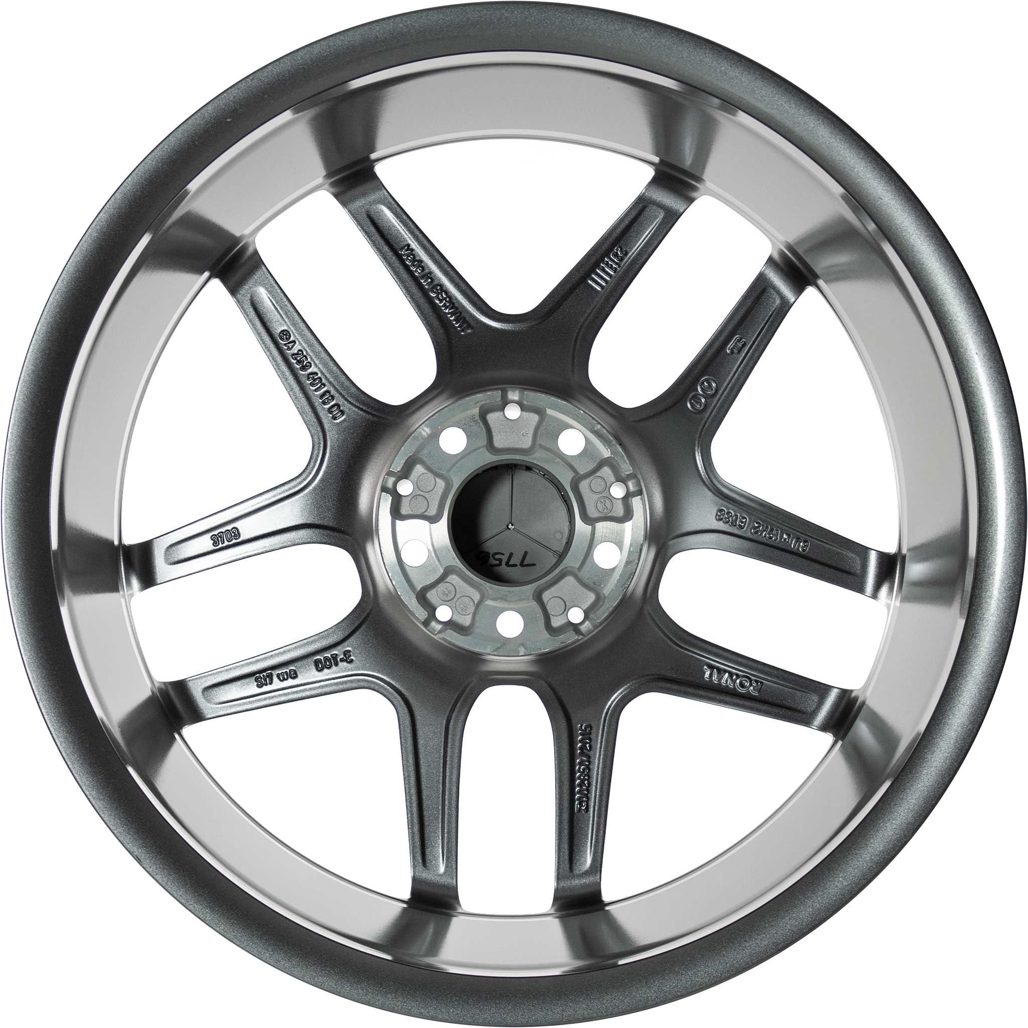 AMG 5 Twin Spoke [253-19] Himalaya Grey with High Sheen Alloy Wheel Product Image #3
