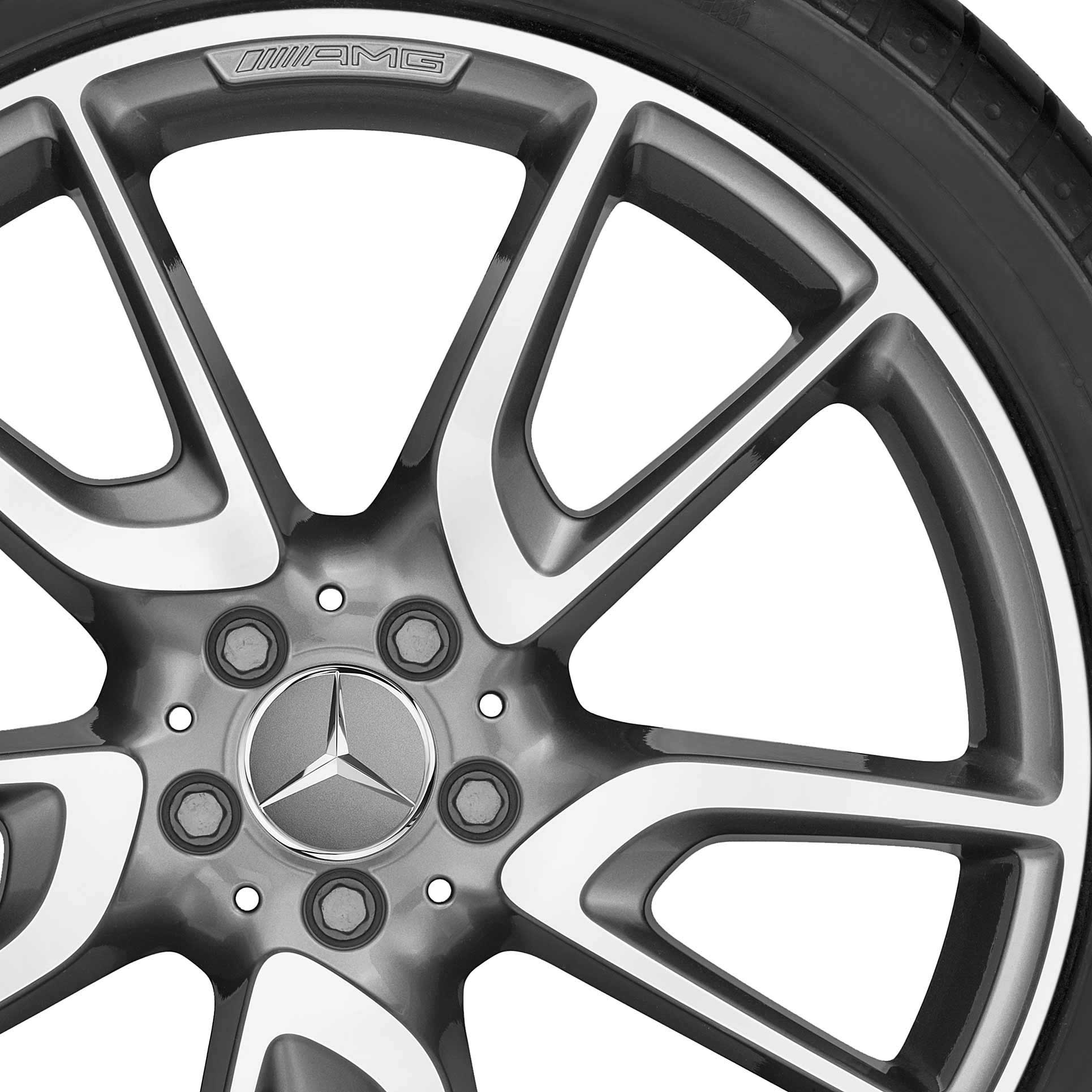 AMG 5 Twin Spoke [253-21] Himalaya Grey with High Sheen Alloy Wheel Product Image #2
