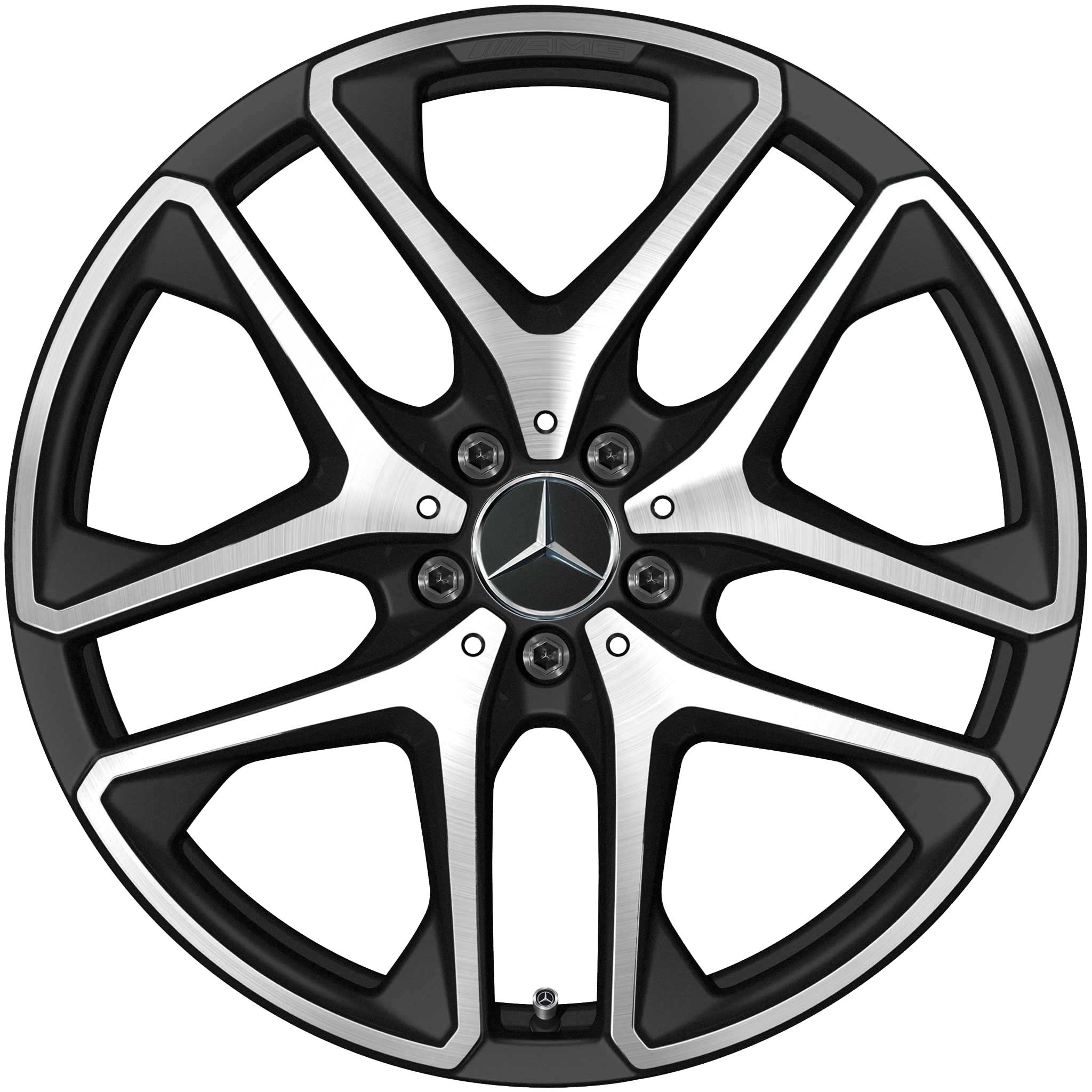 AMG 5 Twin Spoke [253-20] Matt Black with High Sheen Alloy Wheel Product Image #1