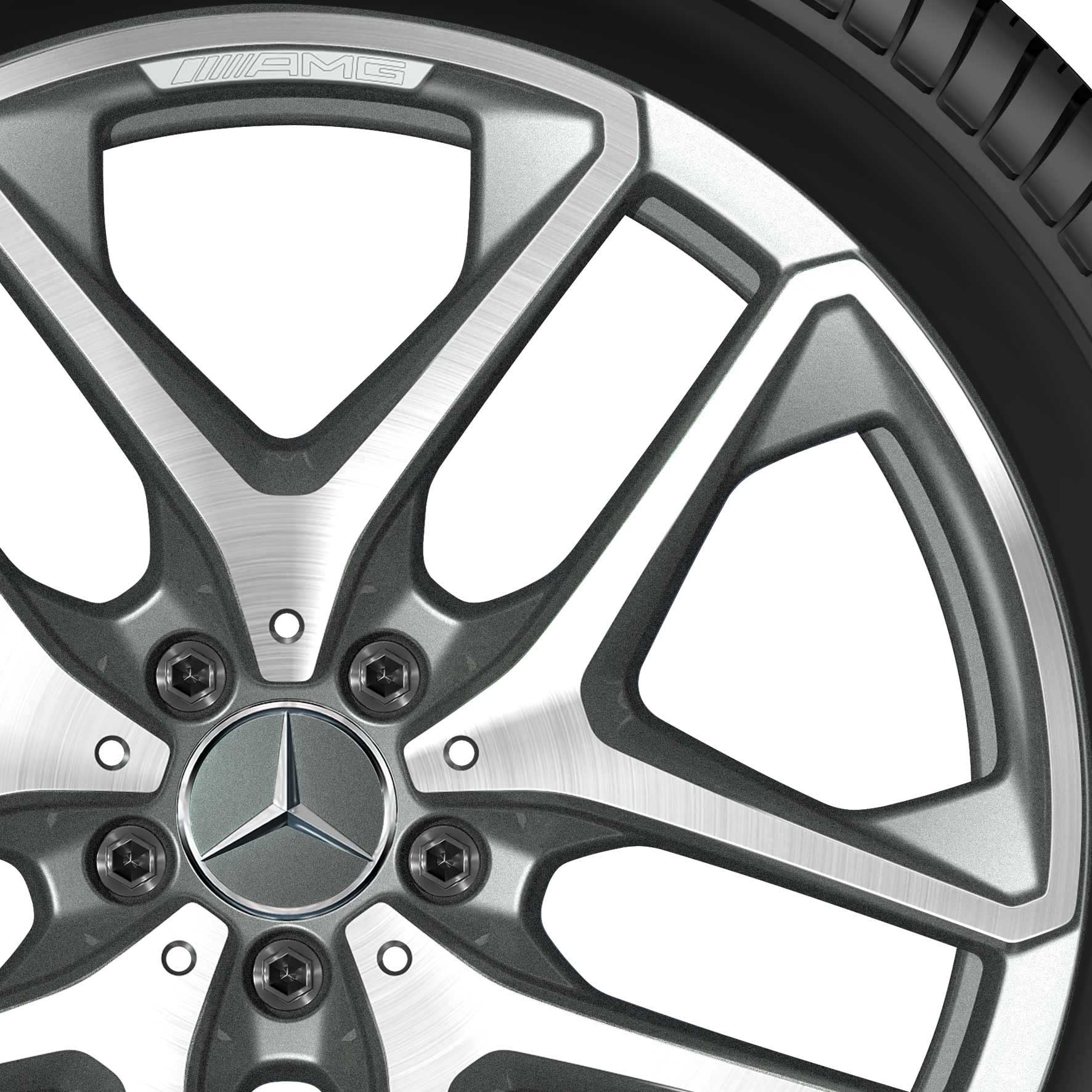 AMG 5 Twin Spoke [253-20] Himalaya Grey with High Sheen Alloy Wheel Product Image #2