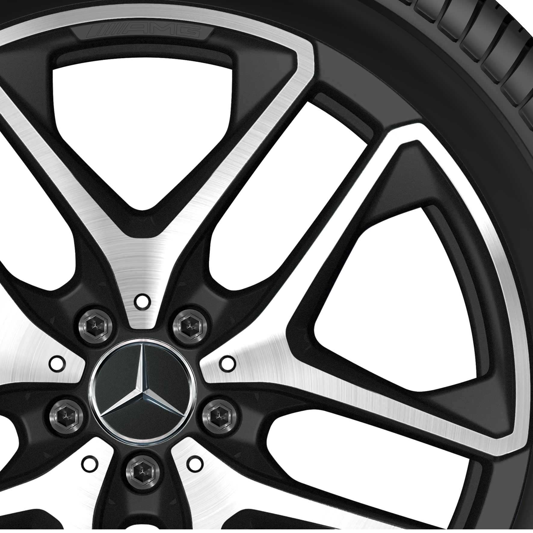 AMG 5 Twin Spoke [253-20] Matt Black with High Sheen Alloy Wheel Product Image #2