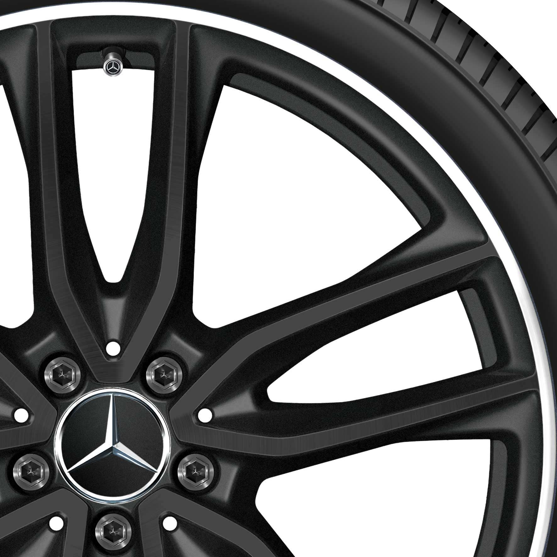 AMG 5 Twin Spoke [253-21] Matt Black with High Sheen Rim Edge Alloy Wheel Product Image #2
