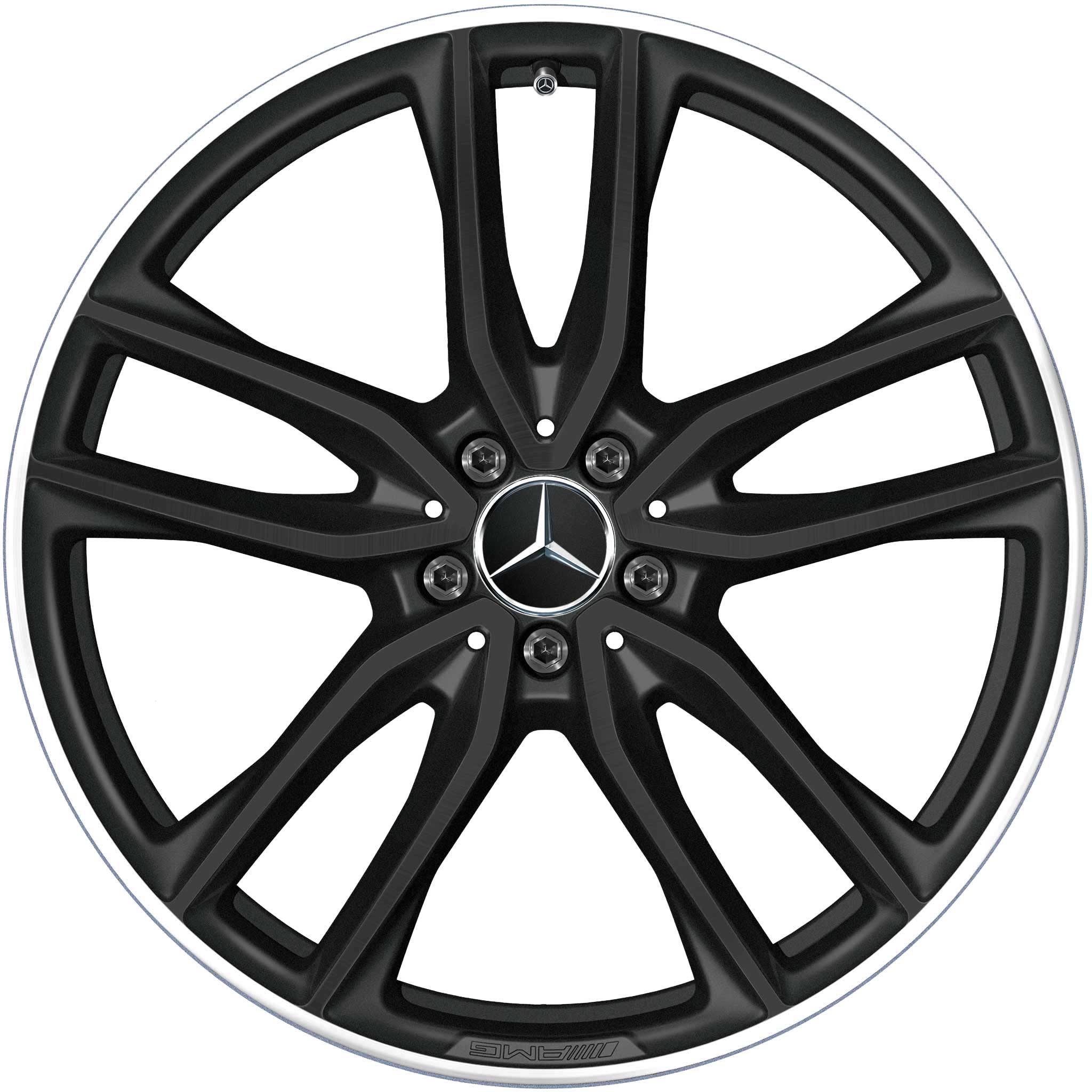 AMG 5 Twin Spoke [253-21] Matt Black with High Sheen Rim Edge Alloy Wheel Product Image #1