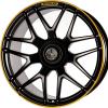 AMG Cross Spoke [253-21] Matt Black with Yellow Rim Edge (Forged) Wheel Img 2