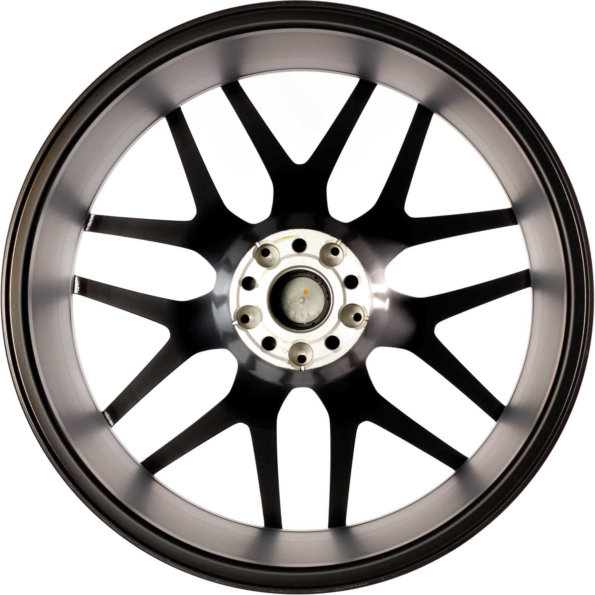 AMG Cross Spoke [253-21] Matt Black with Yellow Rim Edge (Forged) Alloy Wheel Product Image #5