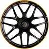 AMG Cross Spoke [253-21] Matt Black with Yellow Rim Edge (Forged) Wheel Img 1