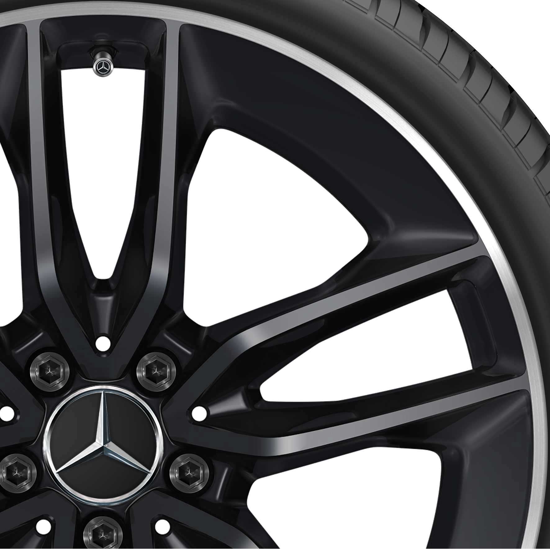 AMG 5 Twin Spoke [257-20] Matt Black with High Sheen Rim Edge Alloy Wheel Product Image #2